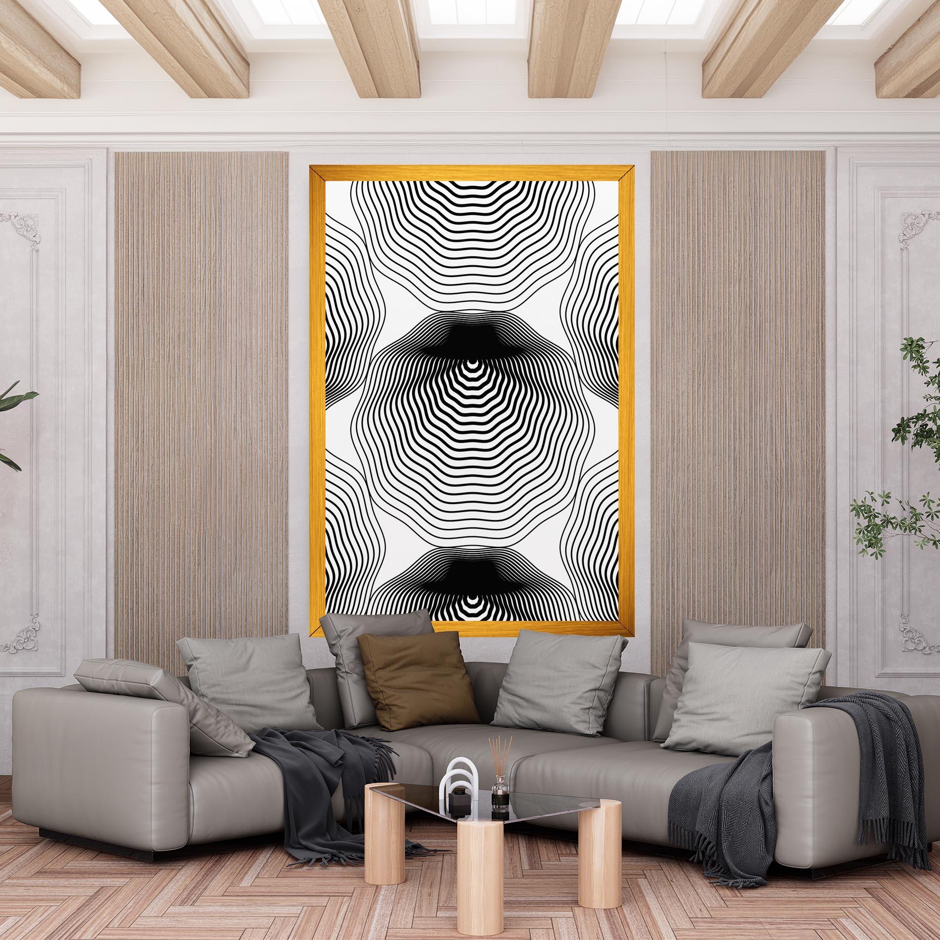 Leinwandbild Black Line Art mockup 6