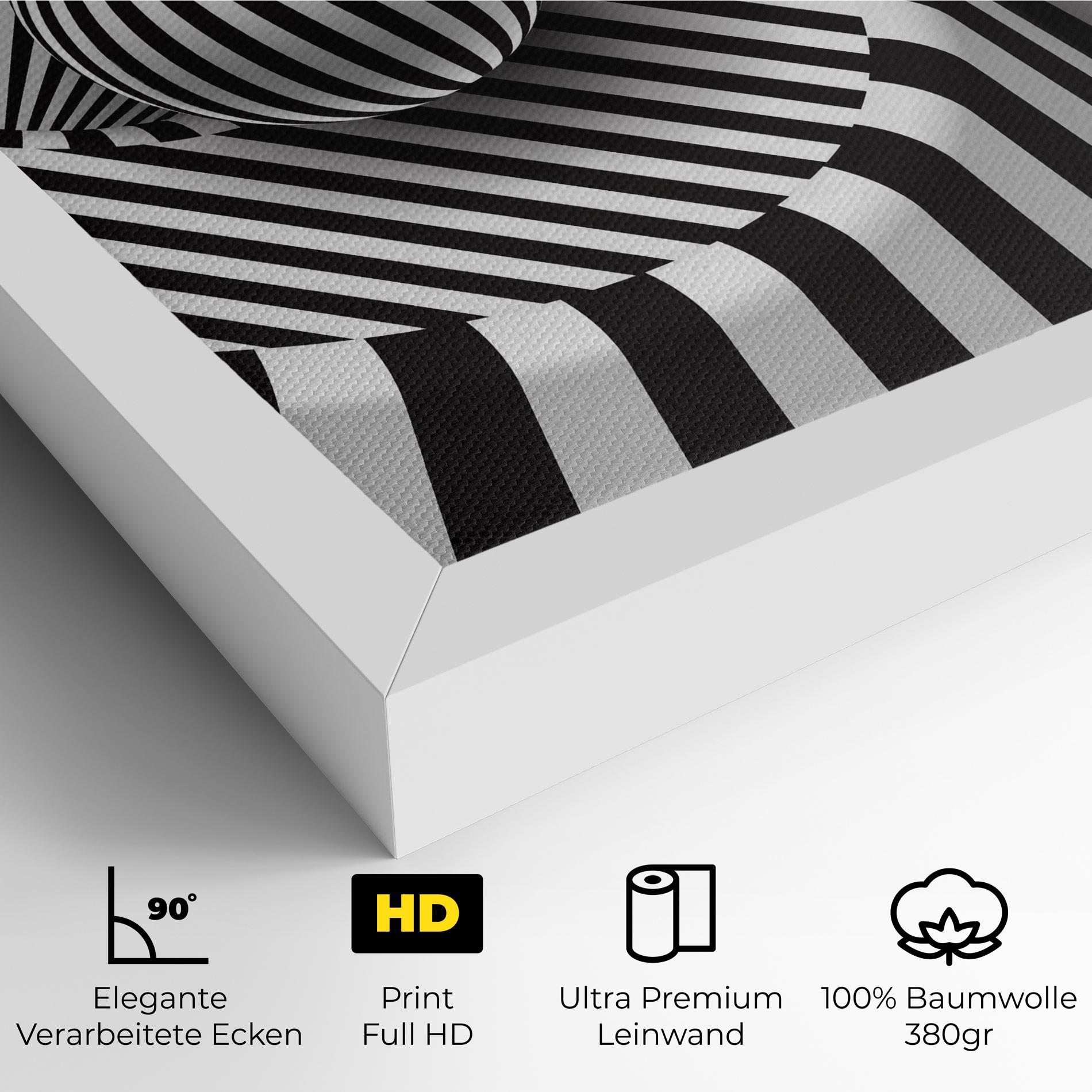 Leinwandbild 3d Ball Zebra mockup 4