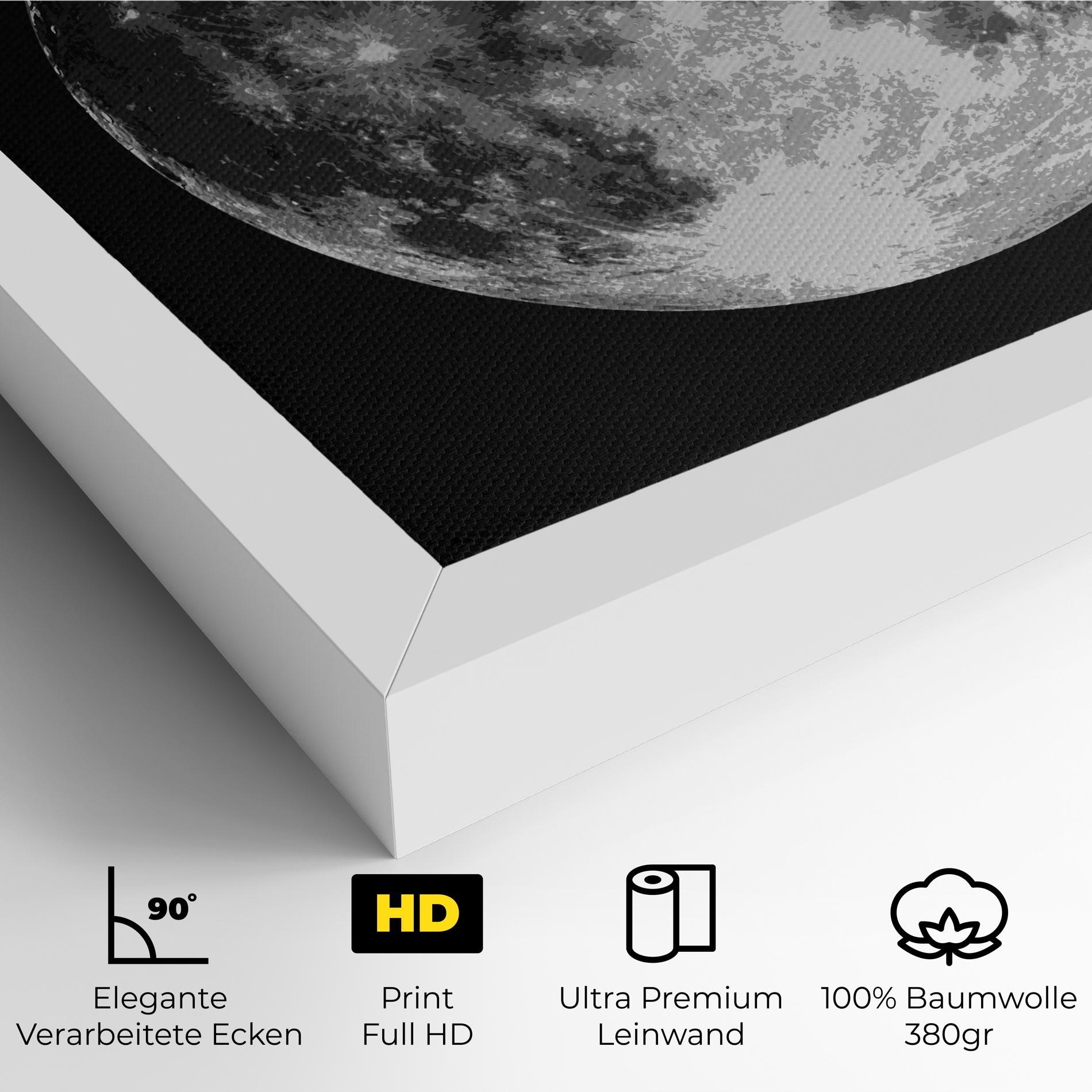 Leinwandbild Grey Shiny Moon mockup 4