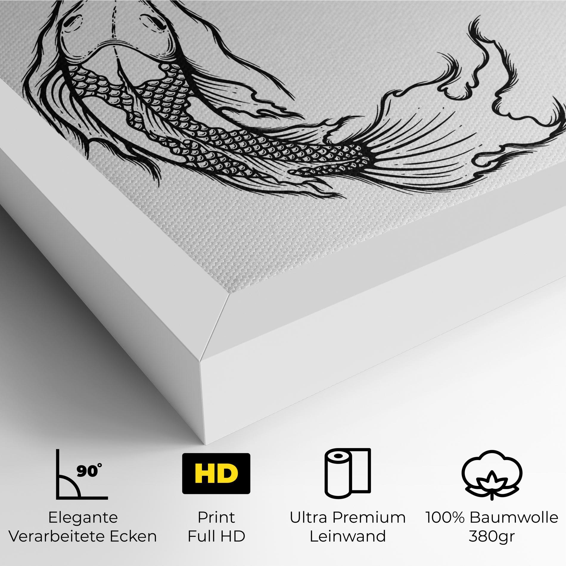 Leinwandbild Yin Yang Koi mockup 4