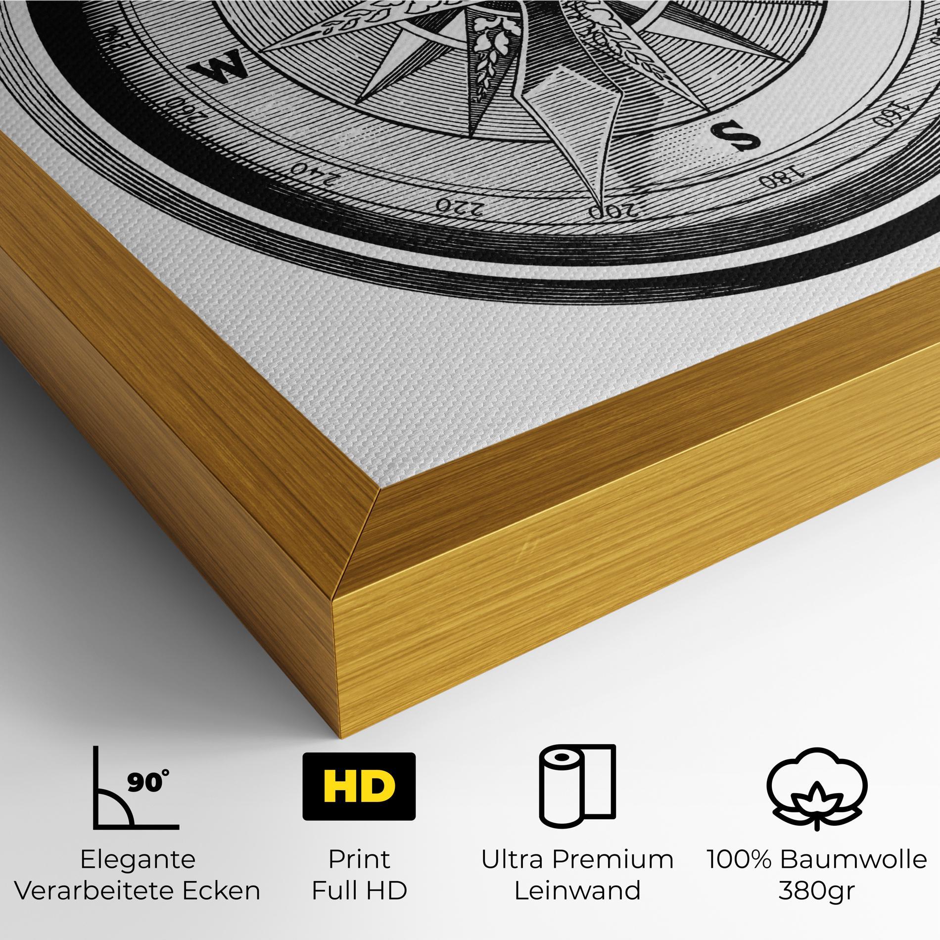 Leinwandbild Black Compass mockup 4