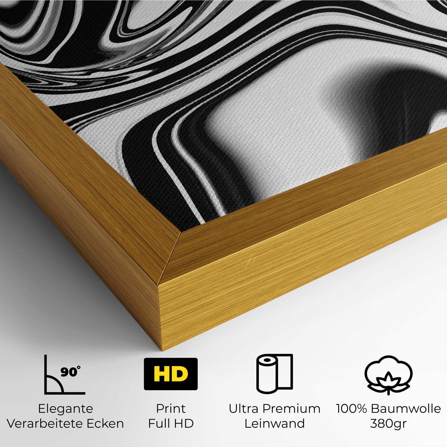 Leinwandbild Black White Liquid mockup 4