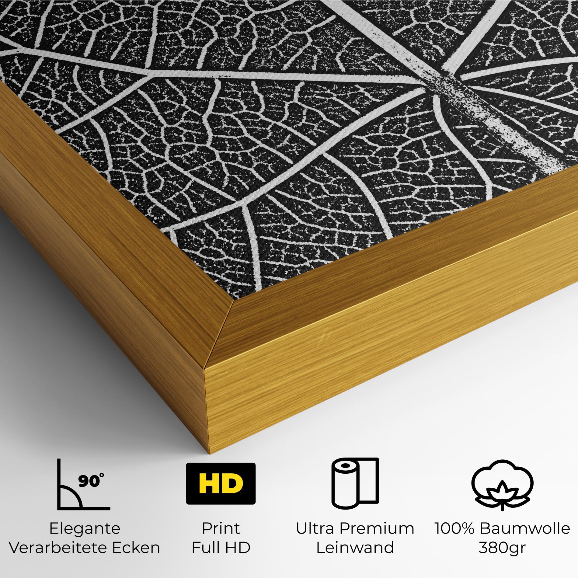 Leinwandbild Close Grey Leaf mockup 4