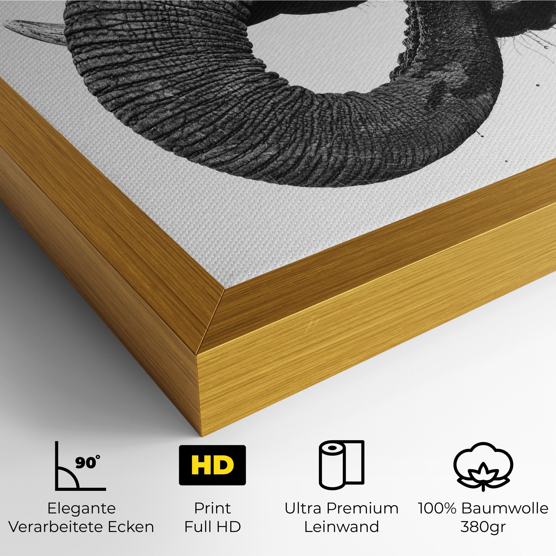 Leinwandbild Elephant Drinking mockup 4