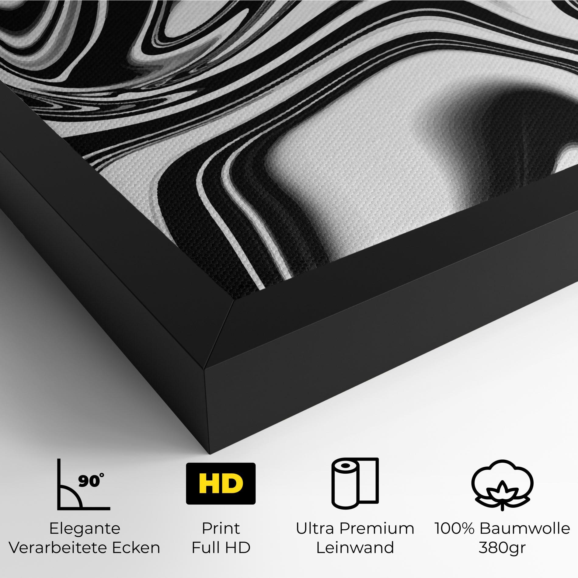 Leinwandbild Black White Liquid mockup 4