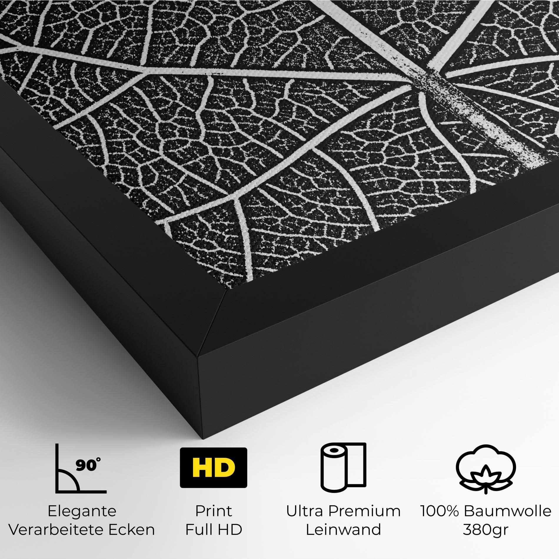 Leinwandbild Close Grey Leaf mockup 4