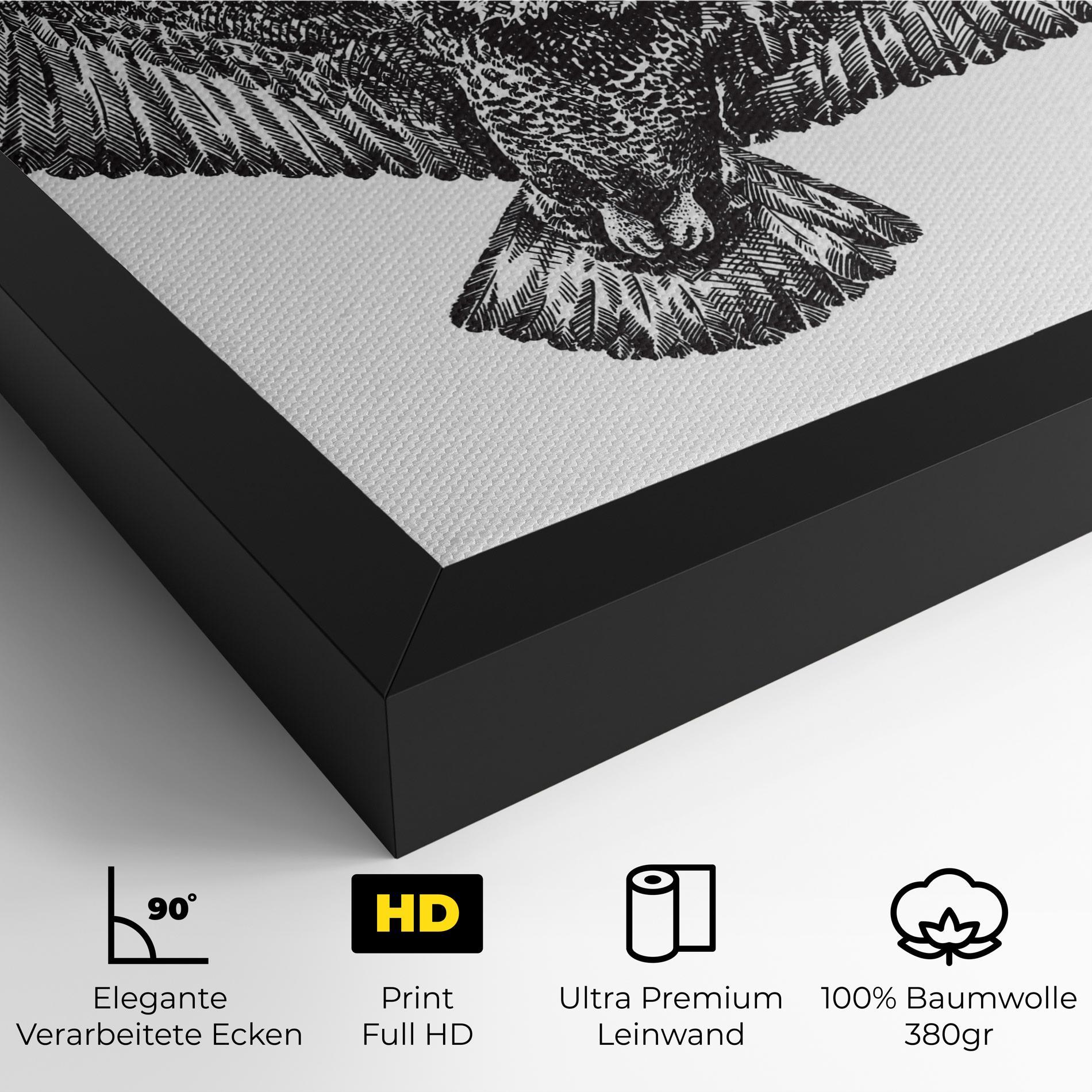 Leinwandbild Eagle Art Line mockup 4