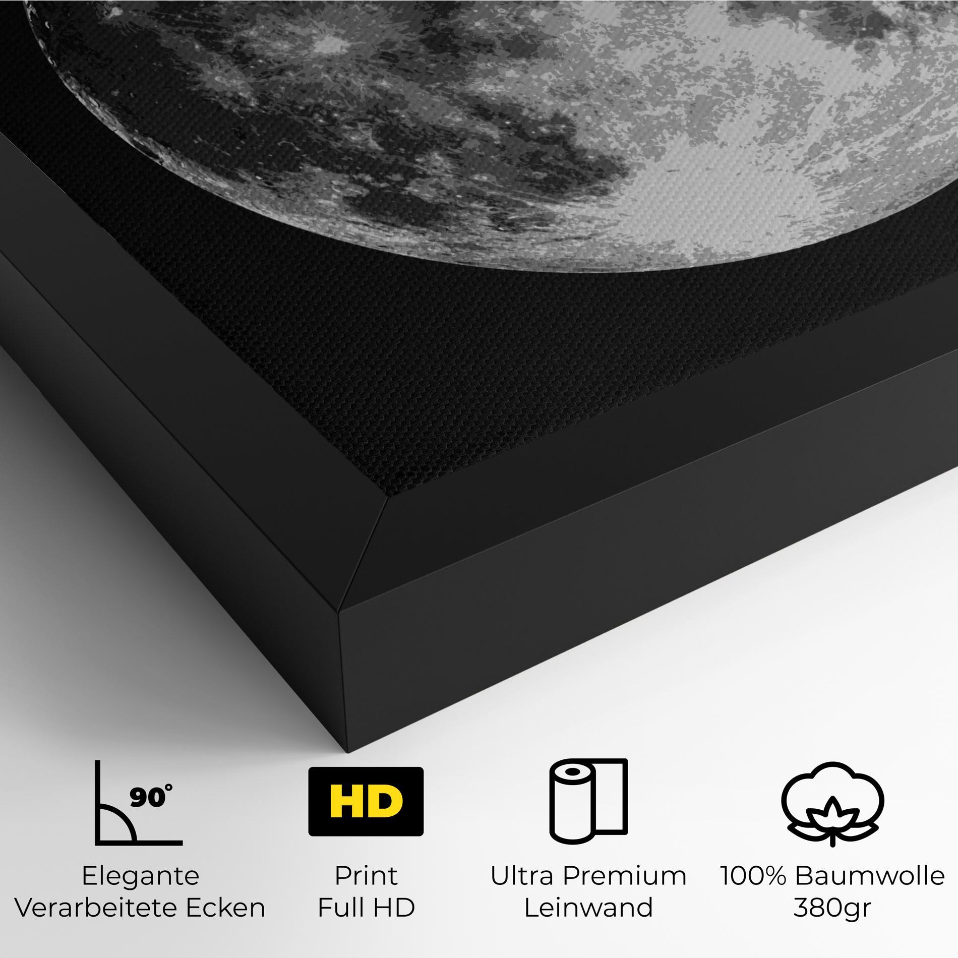 Leinwandbild Grey Shiny Moon mockup 4