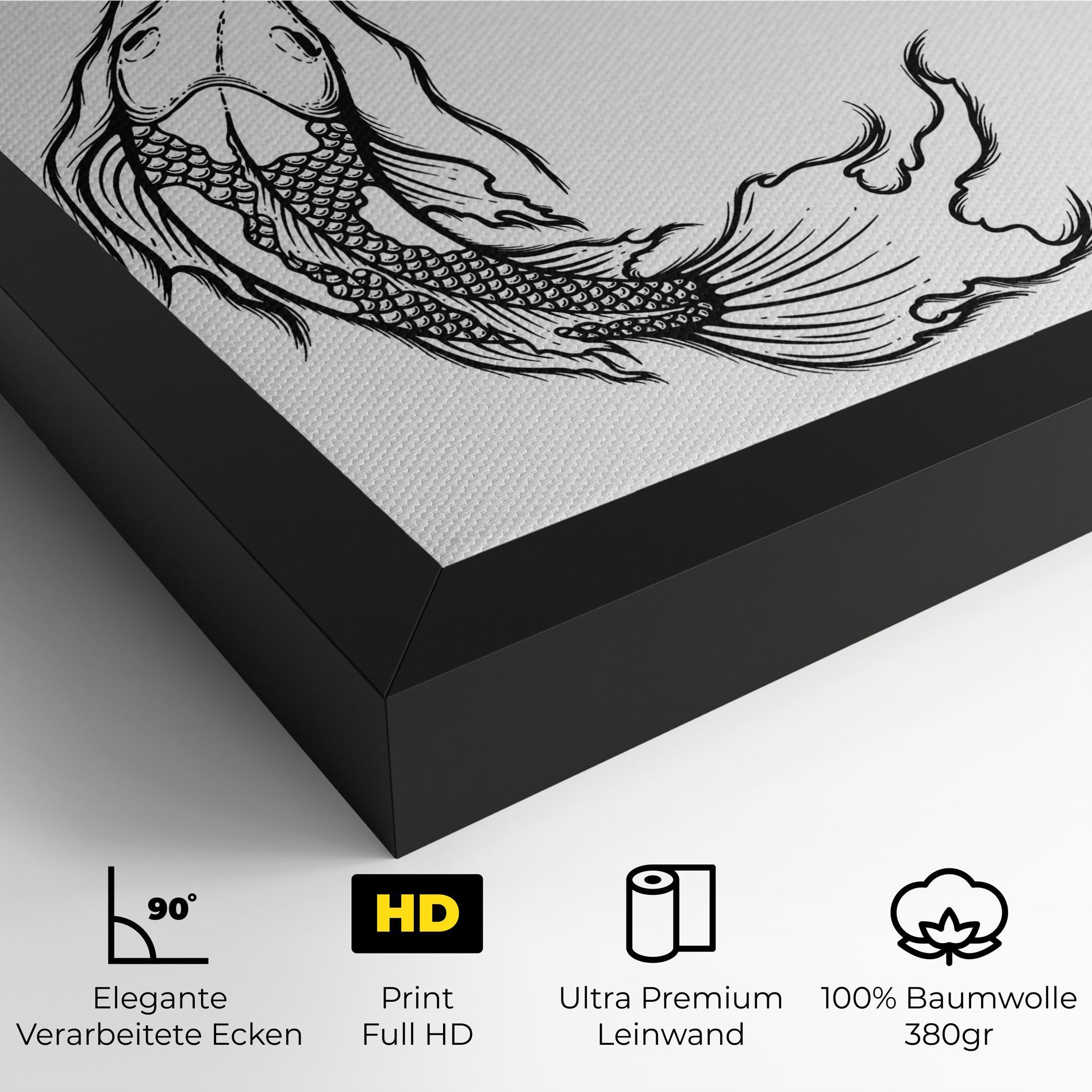Leinwandbild Yin Yang Koi mockup 4
