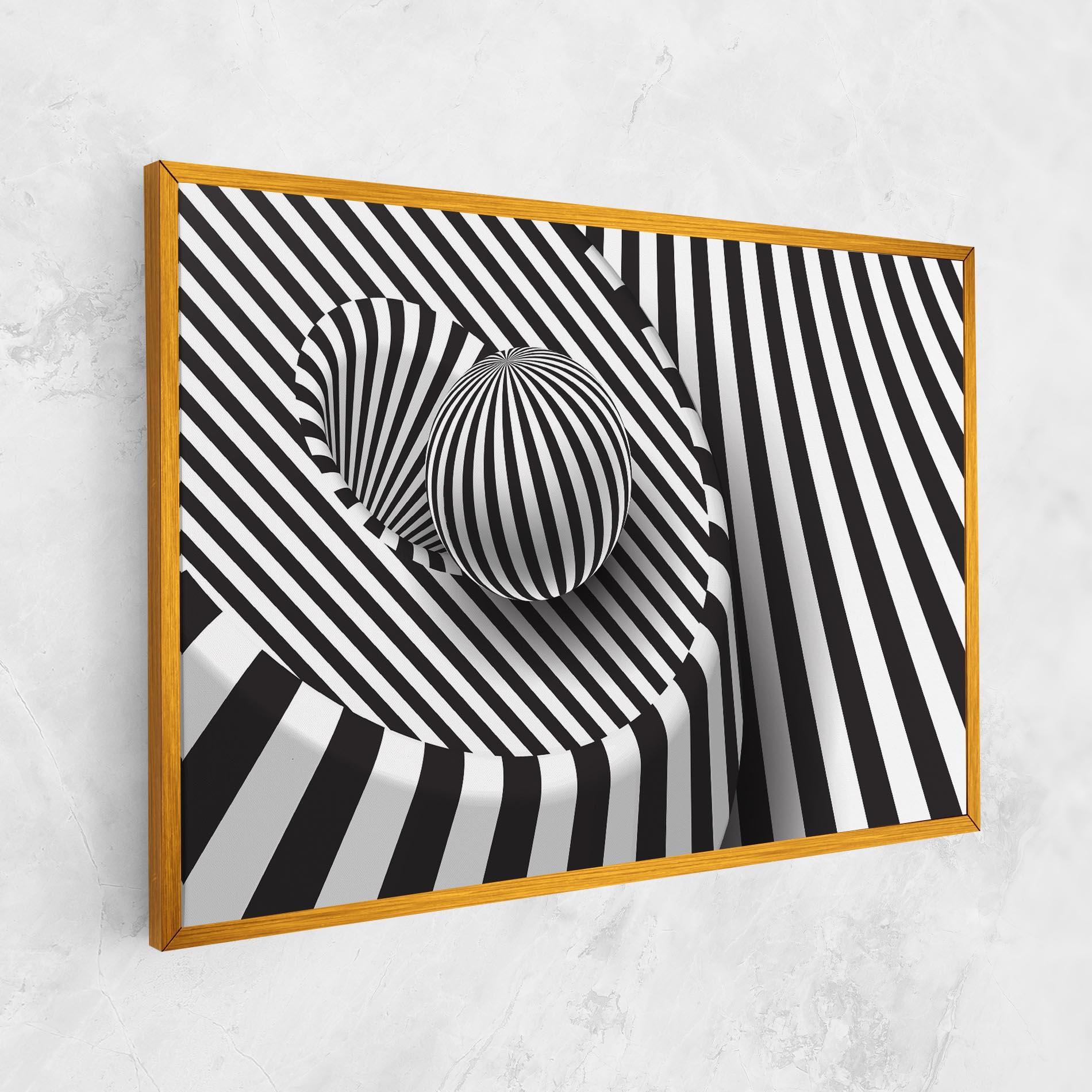 Leinwandbild 3d Ball Zebra mockup 1