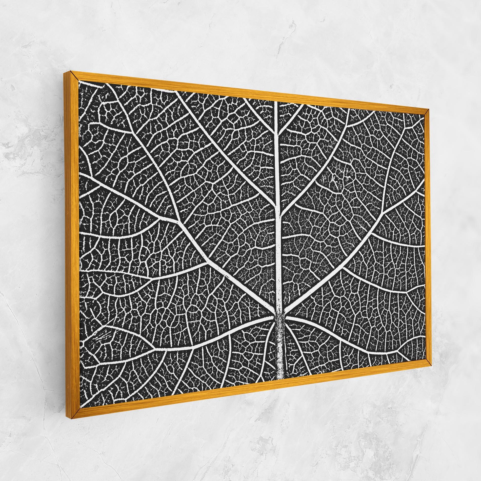 Leinwandbild Close Grey Leaf mockup 1