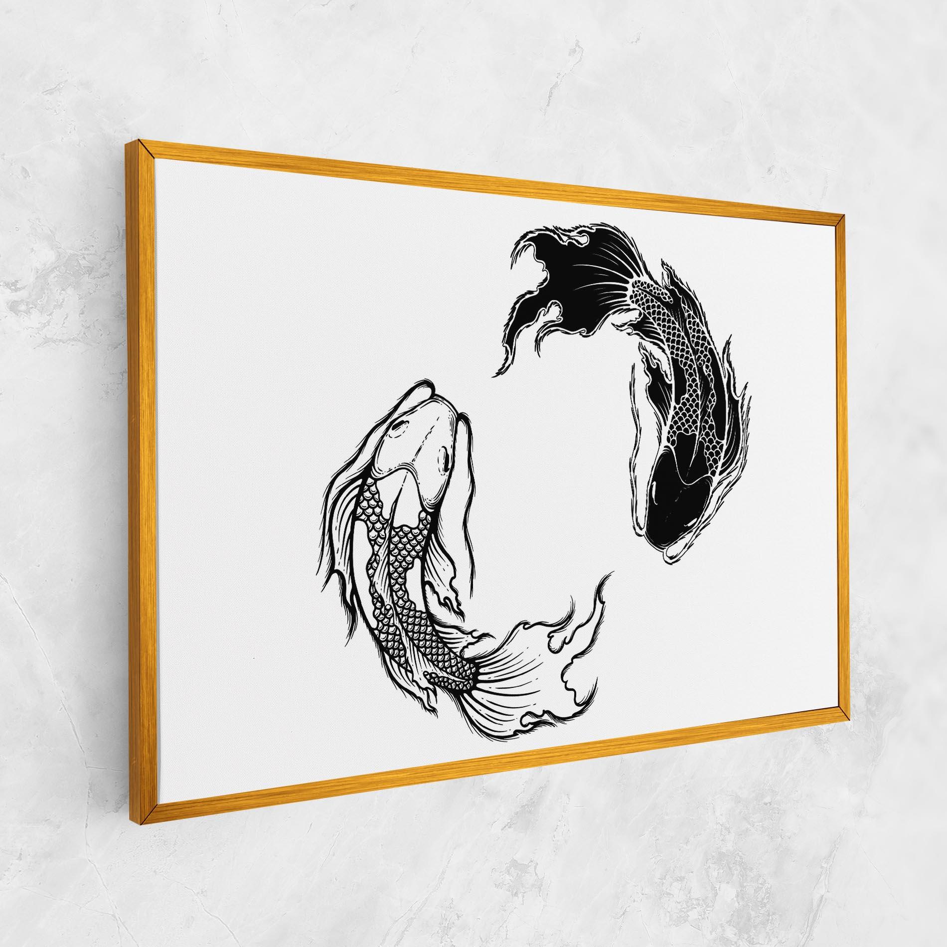Leinwandbild Yin Yang Koi mockup 1