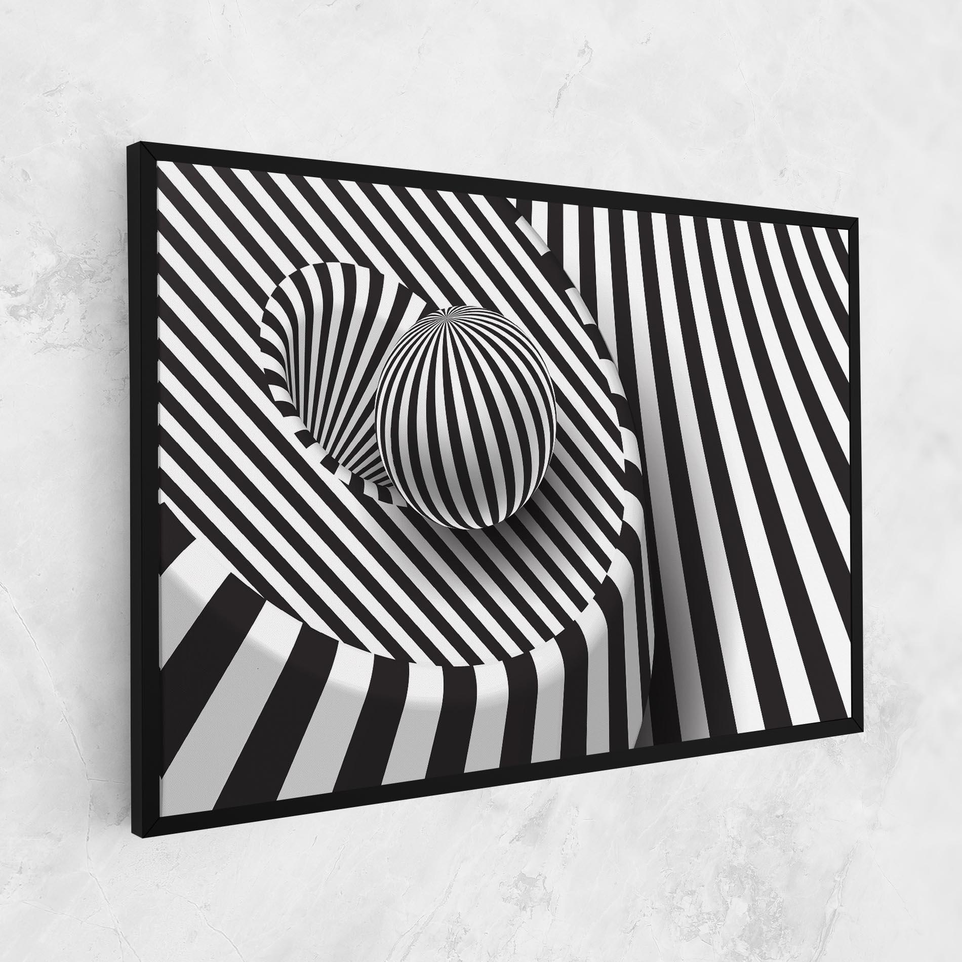 Leinwandbild 3d Ball Zebra mockup 1