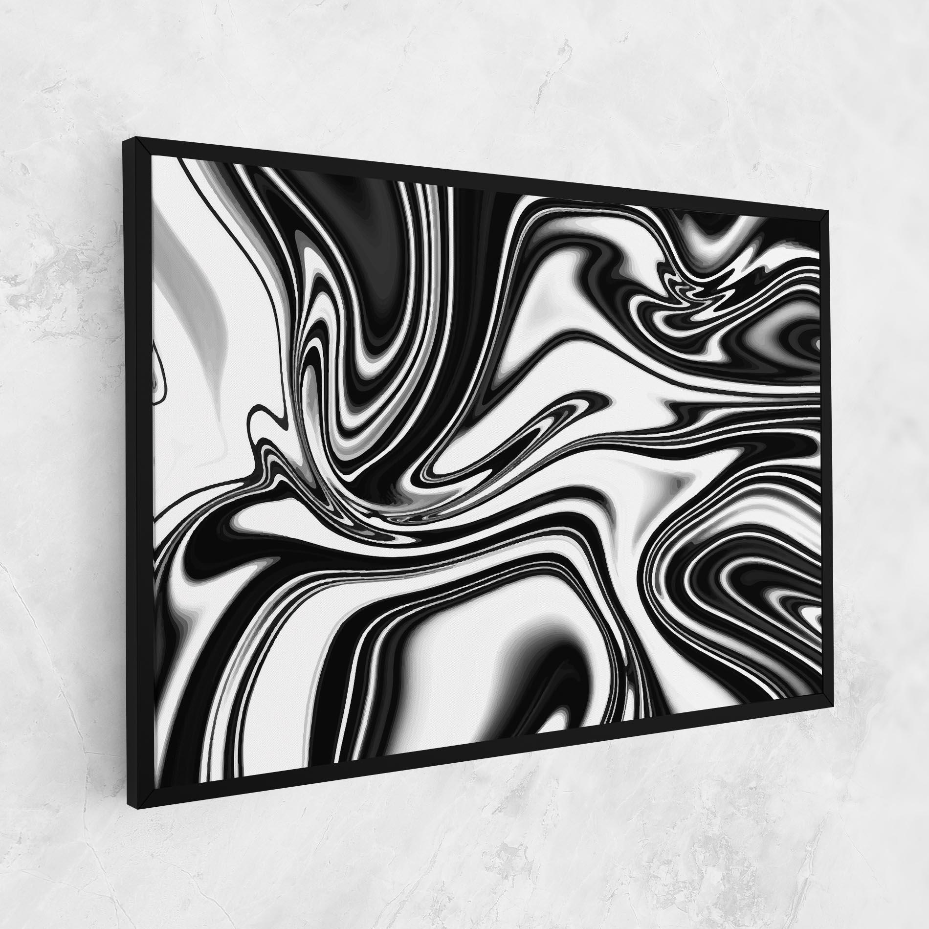 Leinwandbild Black White Liquid mockup 1