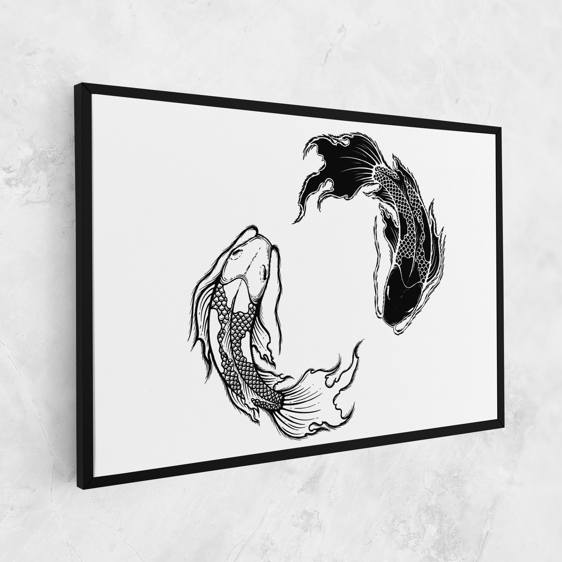 Leinwandbild Yin Yang Koi mockup 1
