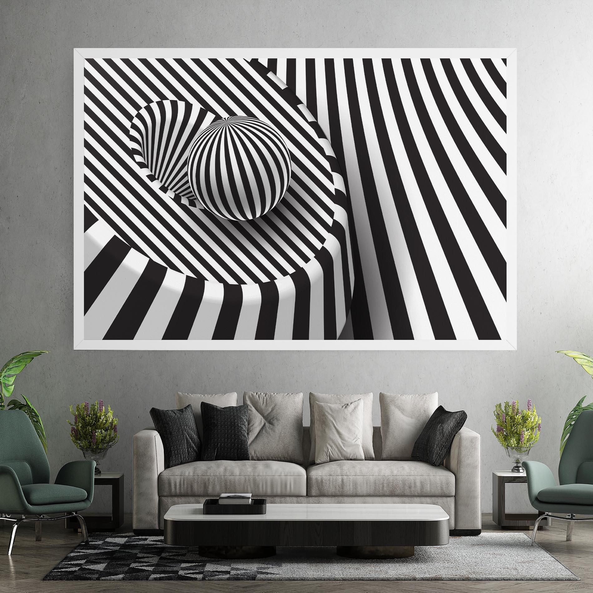 Leinwandbild 3d Ball Zebra mockup 7