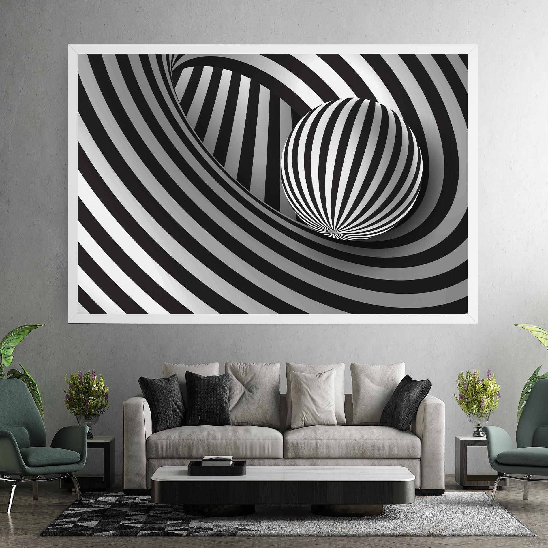 Leinwandbild 3d Zebra Ball mockup 7