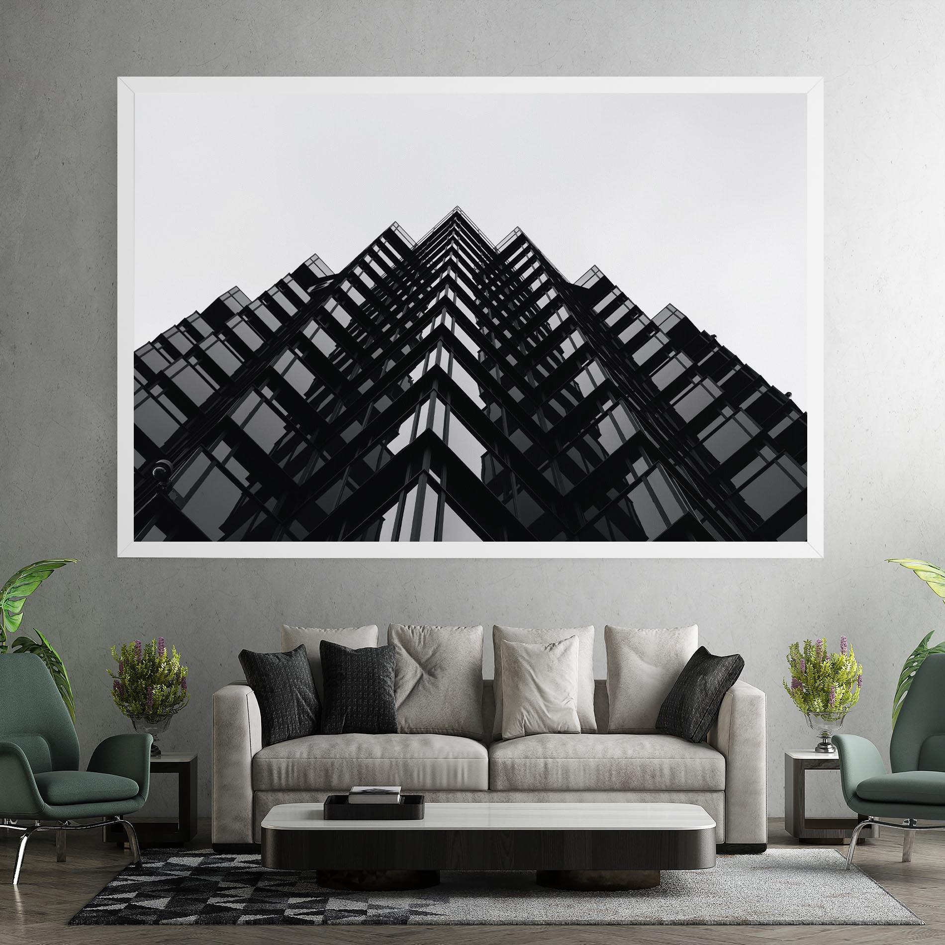 Leinwandbild Black Building mockup 7