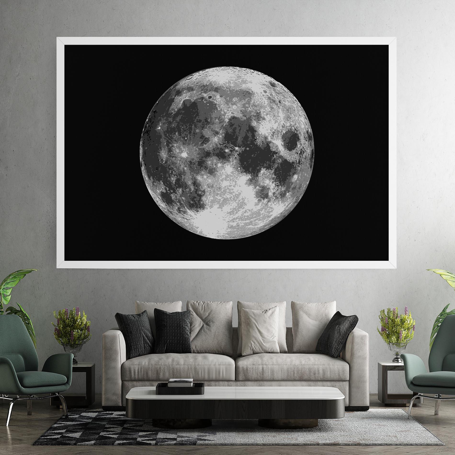 Leinwandbild Grey Shiny Moon mockup 7