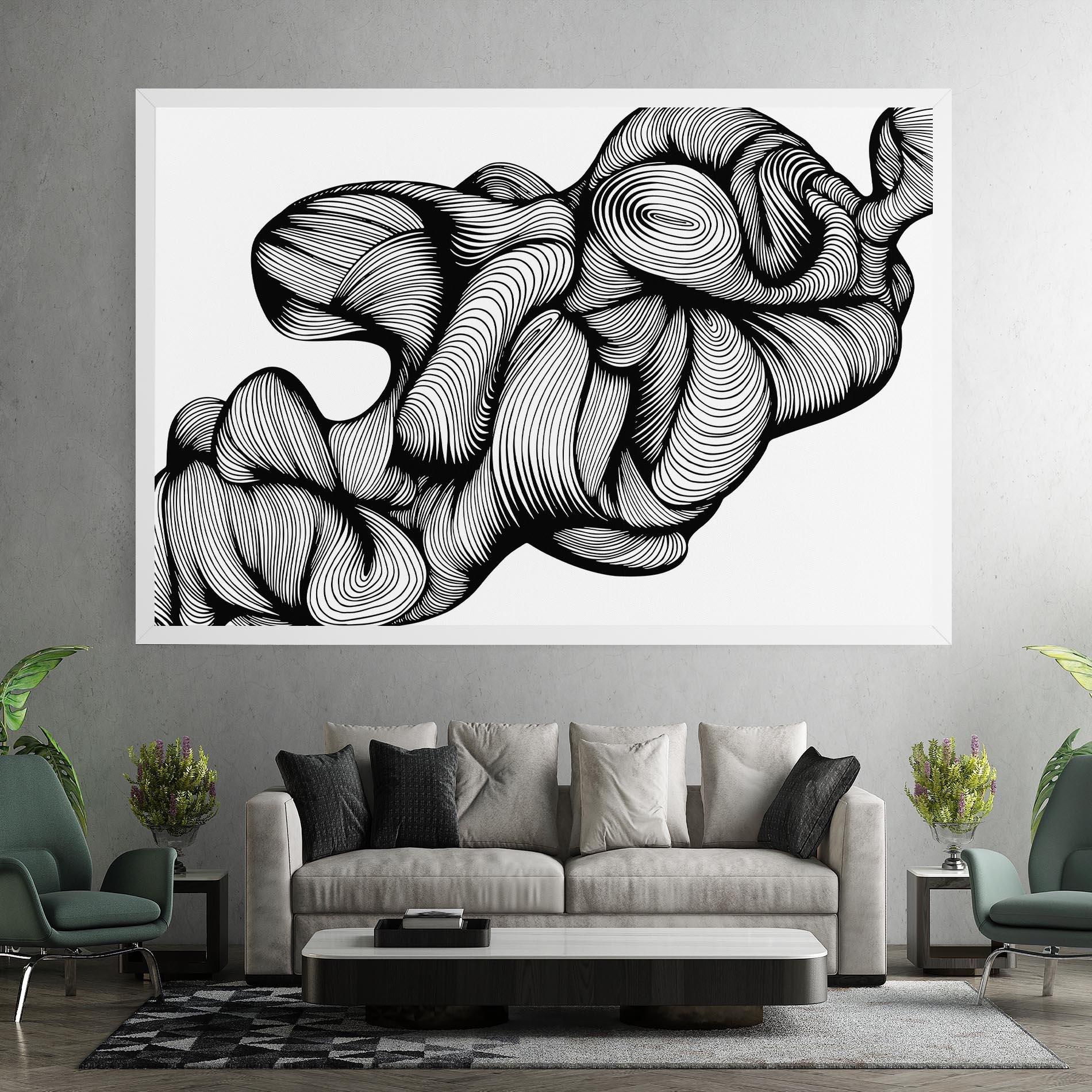 Leinwandbild Monochrome Doodle mockup 7