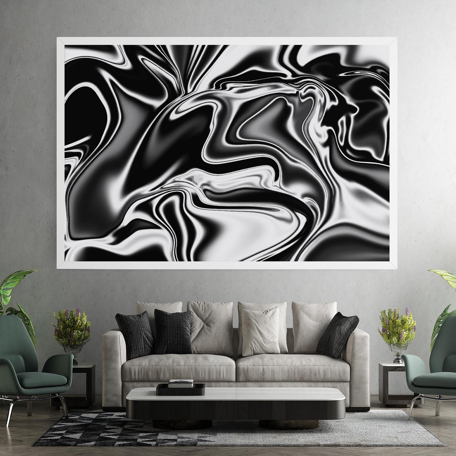 Leinwandbild Silver Black Art mockup 7