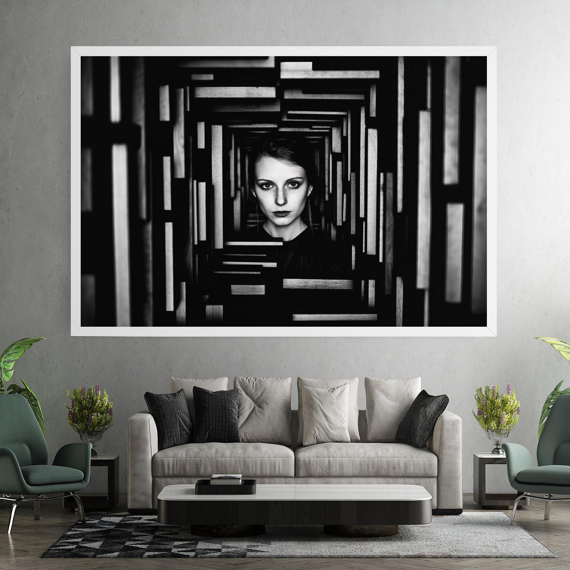 Leinwandbild Tunnel Woman mockup 7