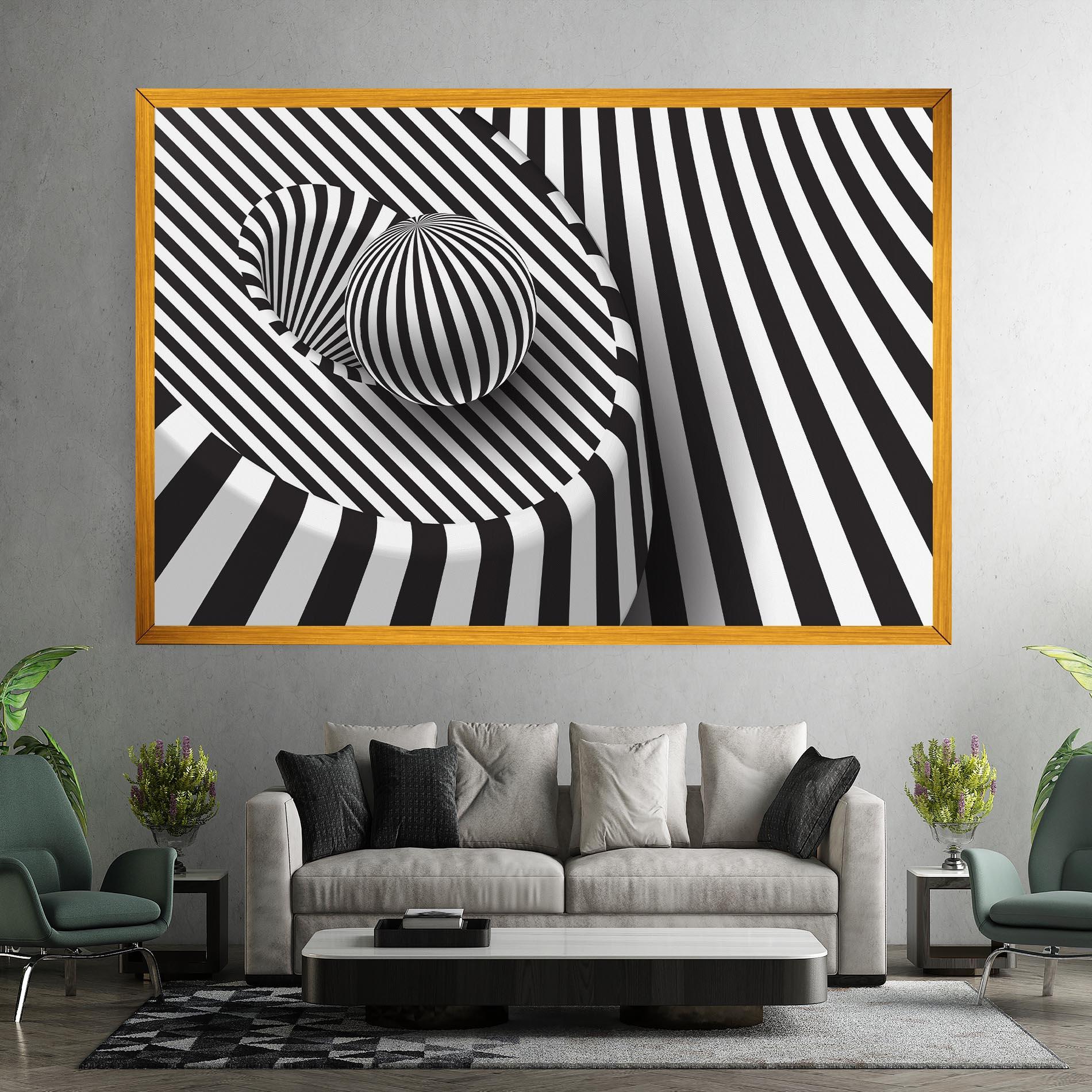 Leinwandbild 3d Ball Zebra mockup 7