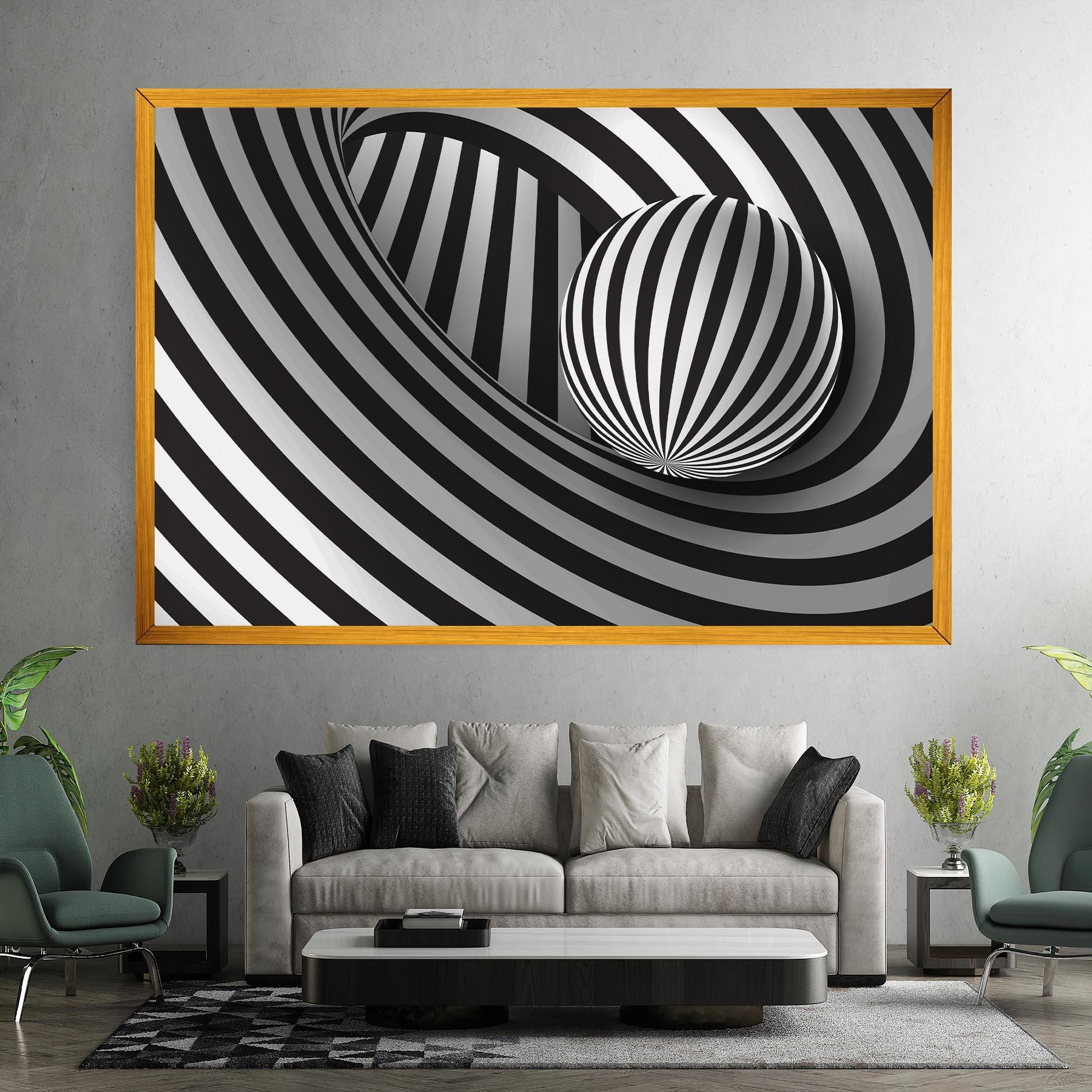 Leinwandbild 3d Zebra Ball mockup 7