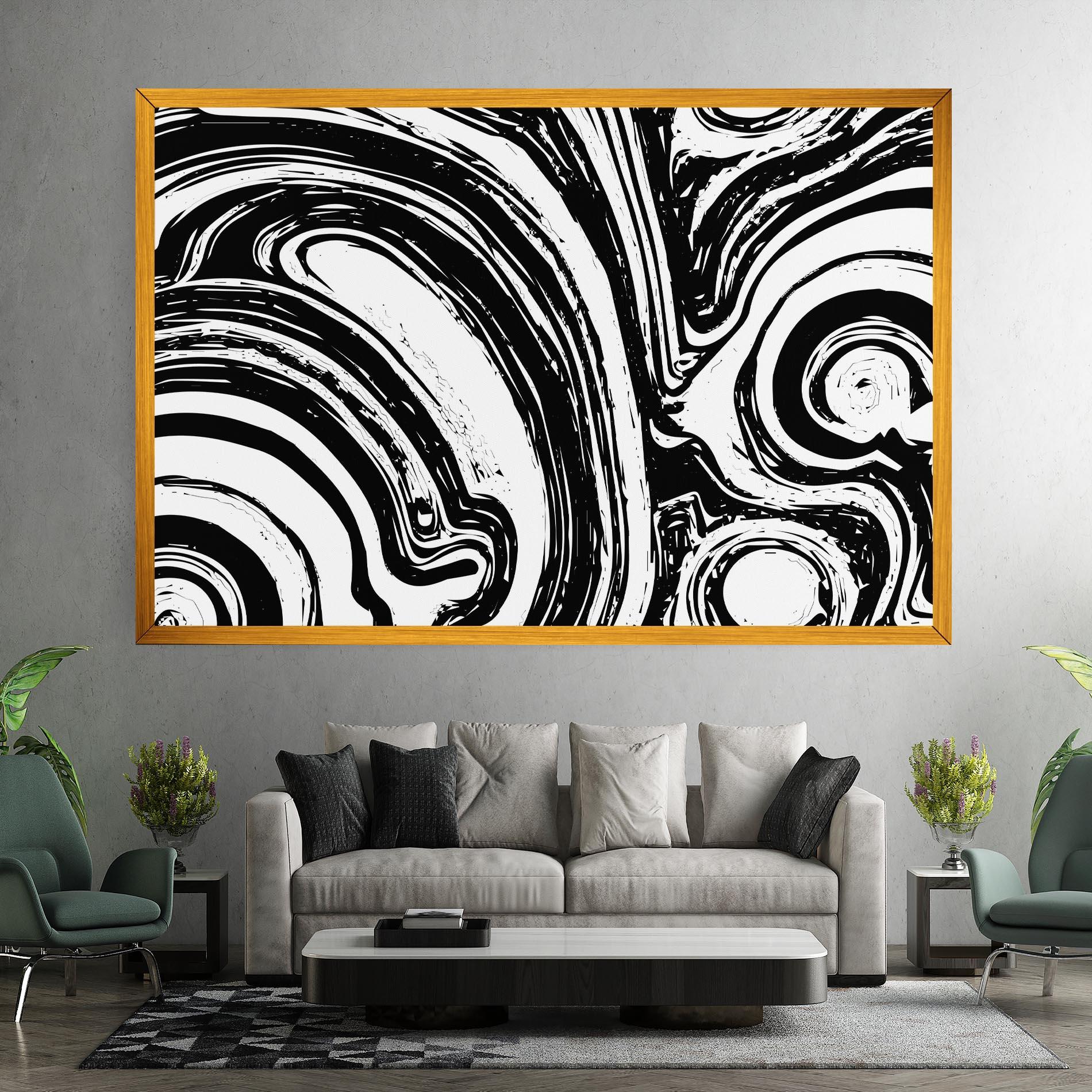 Leinwandbild Black Liquid White mockup 7