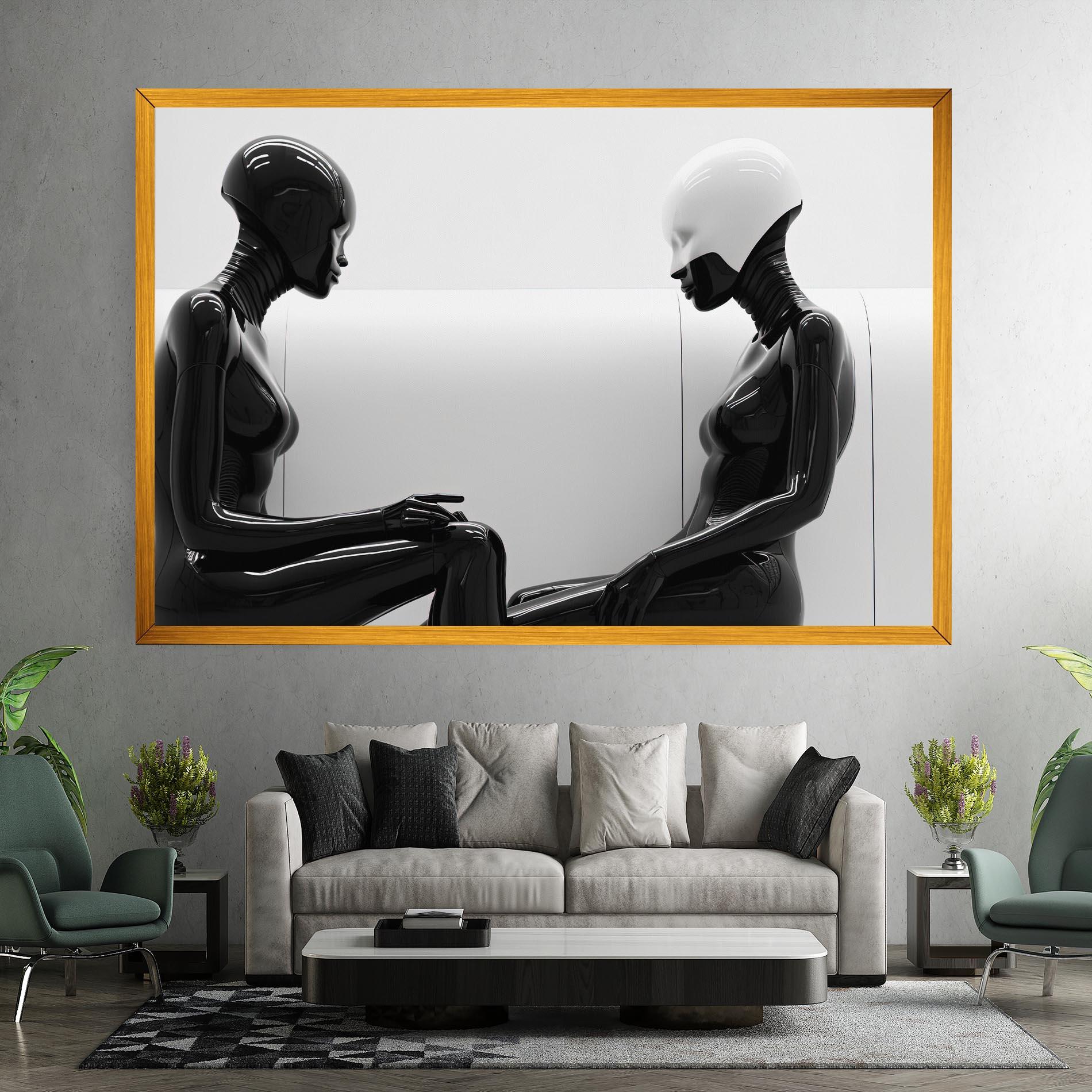 Leinwandbild Black Mannequin mockup 7