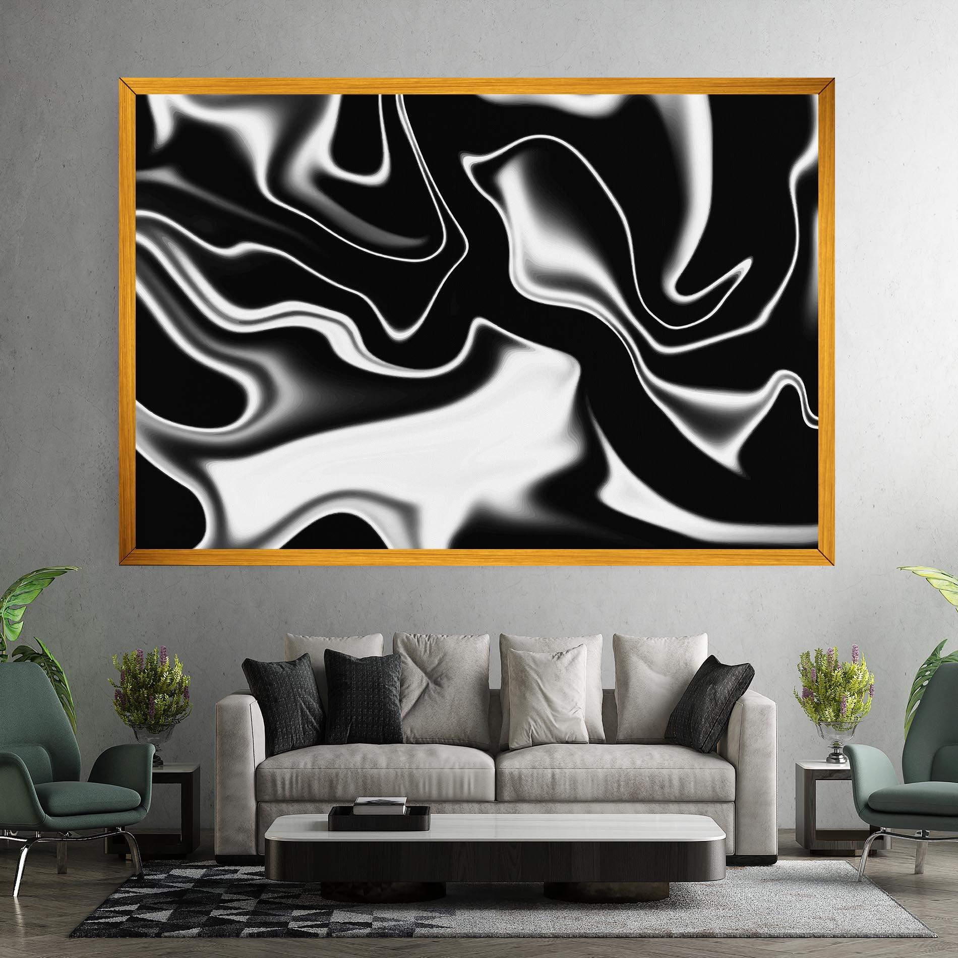 Leinwandbild Black Metalic Art mockup 7