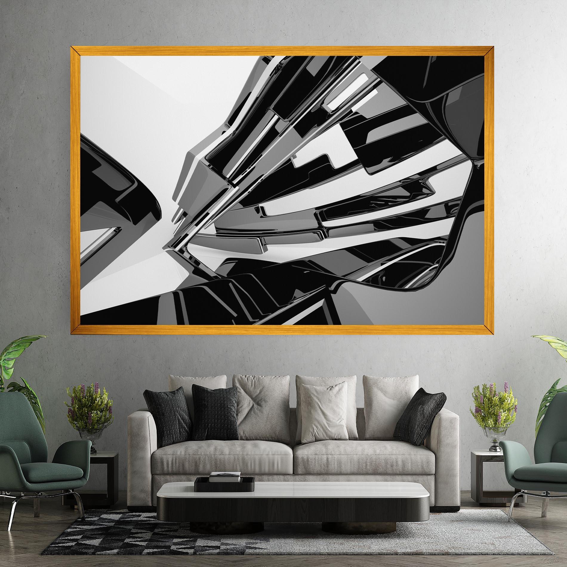 Leinwandbild Black Sculpture mockup 7