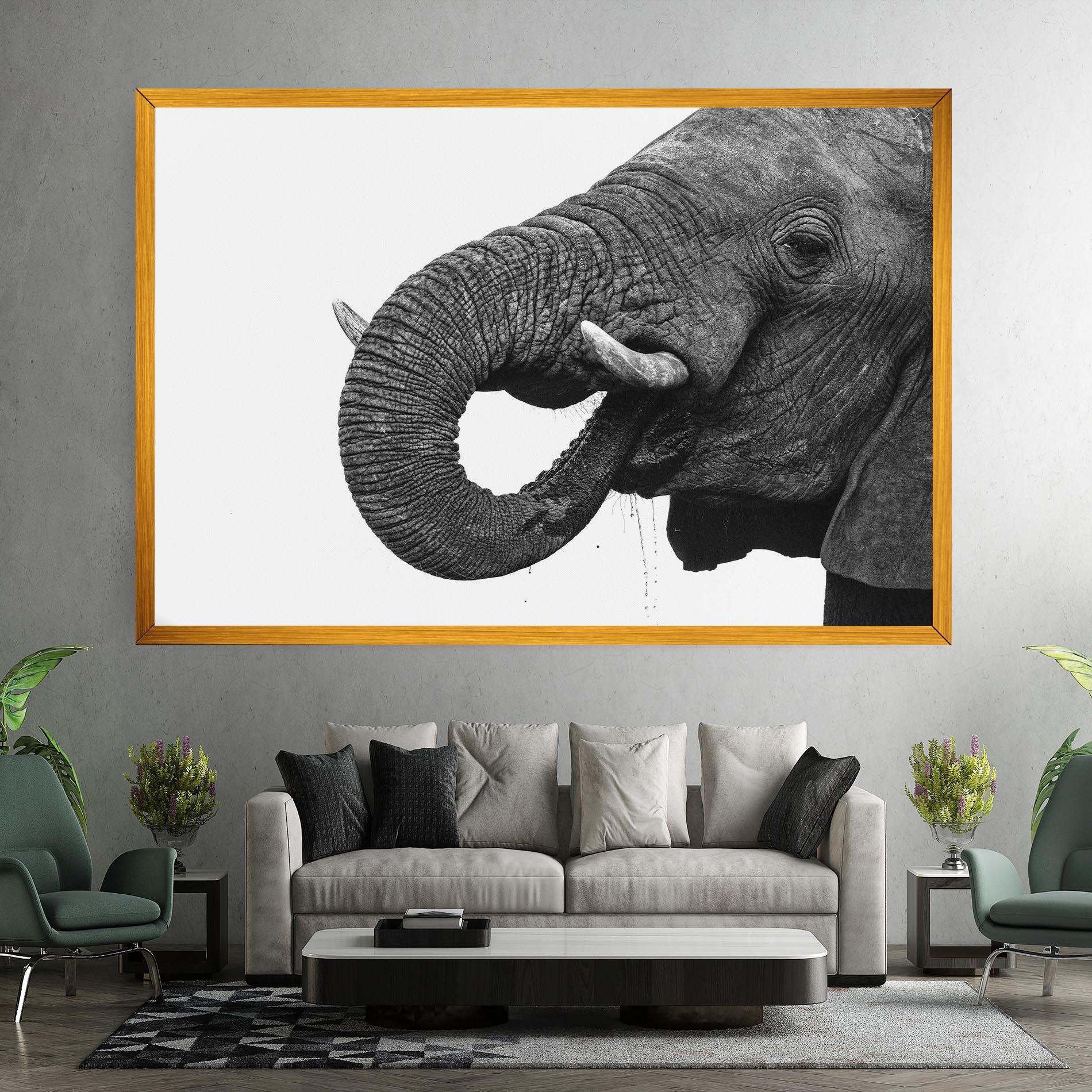 Leinwandbild Elephant Drinking mockup 7