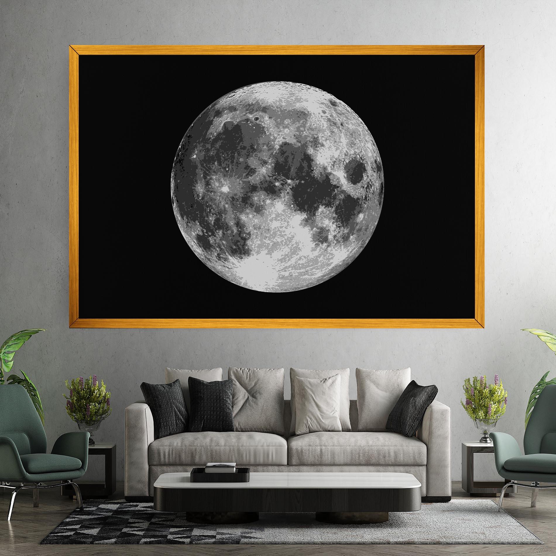 Leinwandbild Grey Shiny Moon mockup 7