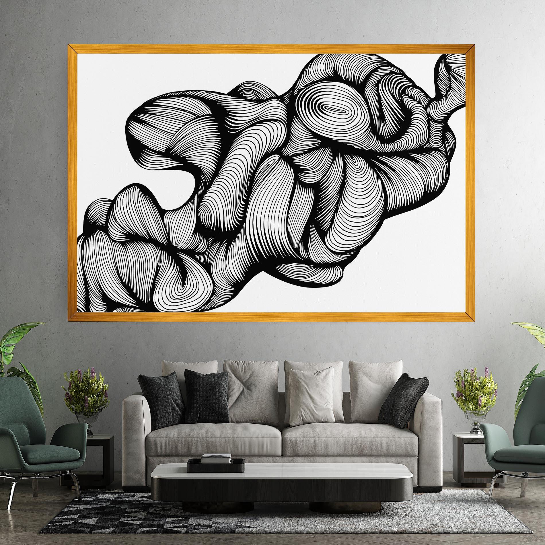 Leinwandbild Monochrome Doodle mockup 7