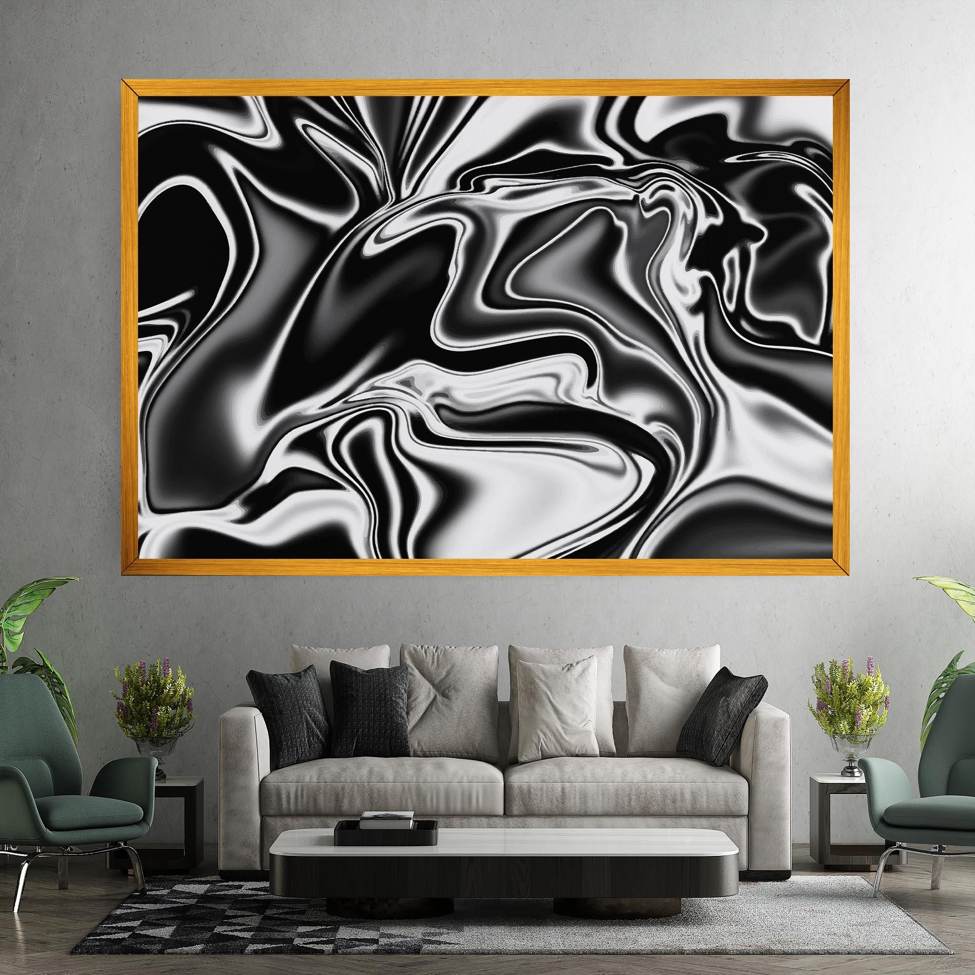 Leinwandbild Silver Black Art mockup 7