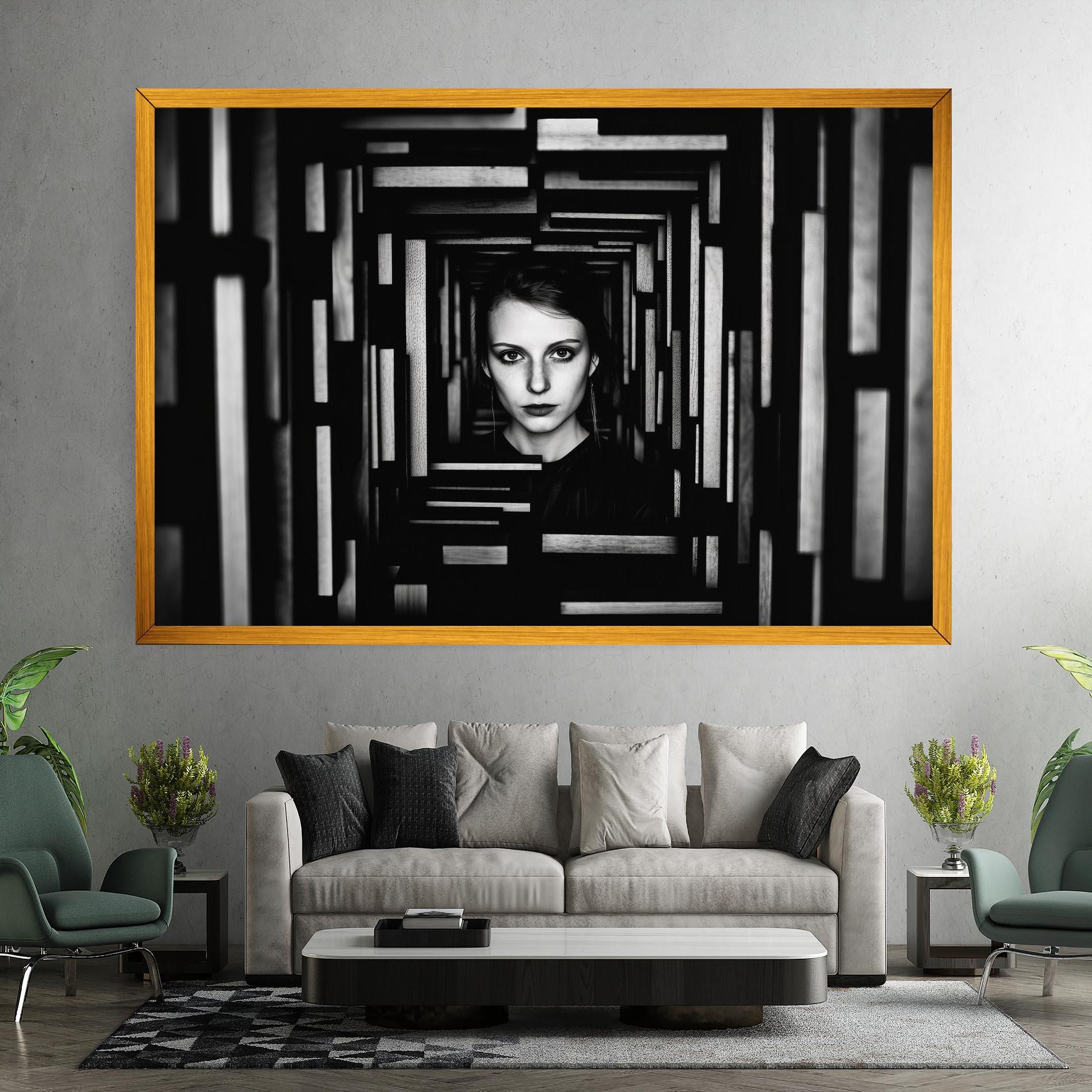 Leinwandbild Tunnel Woman mockup 7