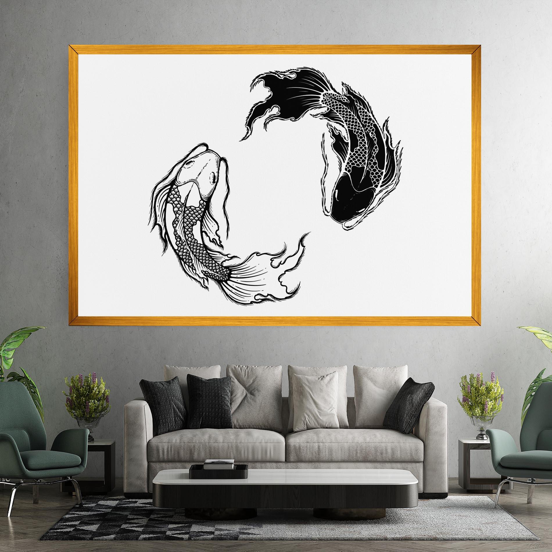 Leinwandbild Yin Yang Koi mockup 7