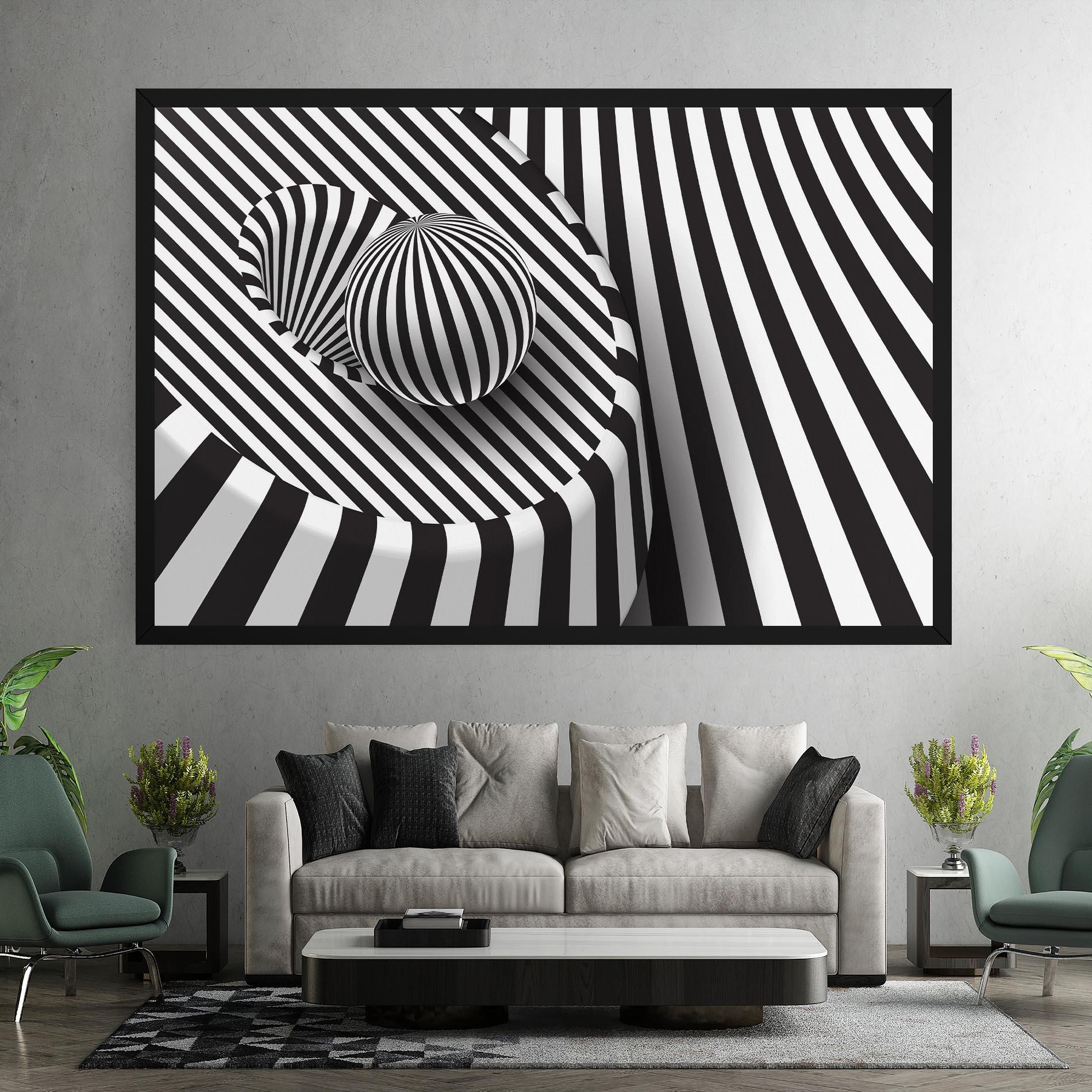 Leinwandbild 3d Ball Zebra mockup 7