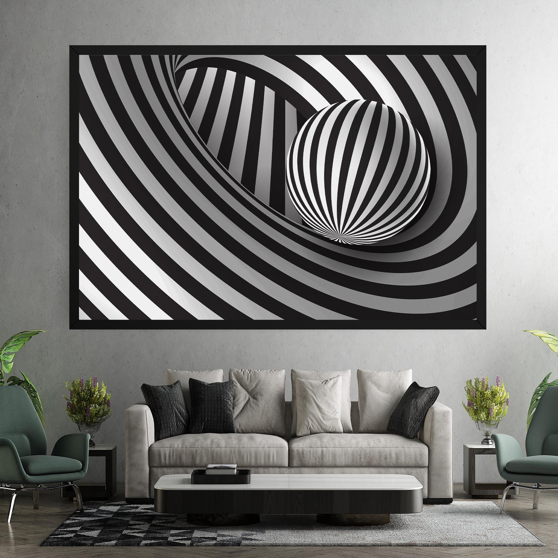 Leinwandbild 3d Zebra Ball mockup 7