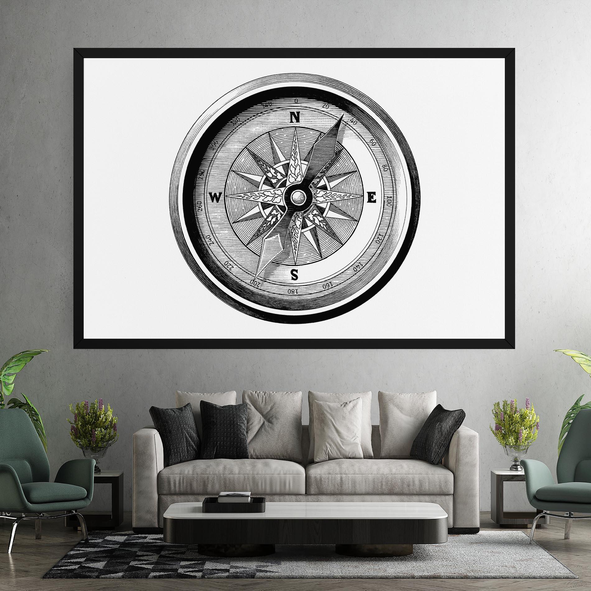 Leinwandbild Black Compass mockup 7