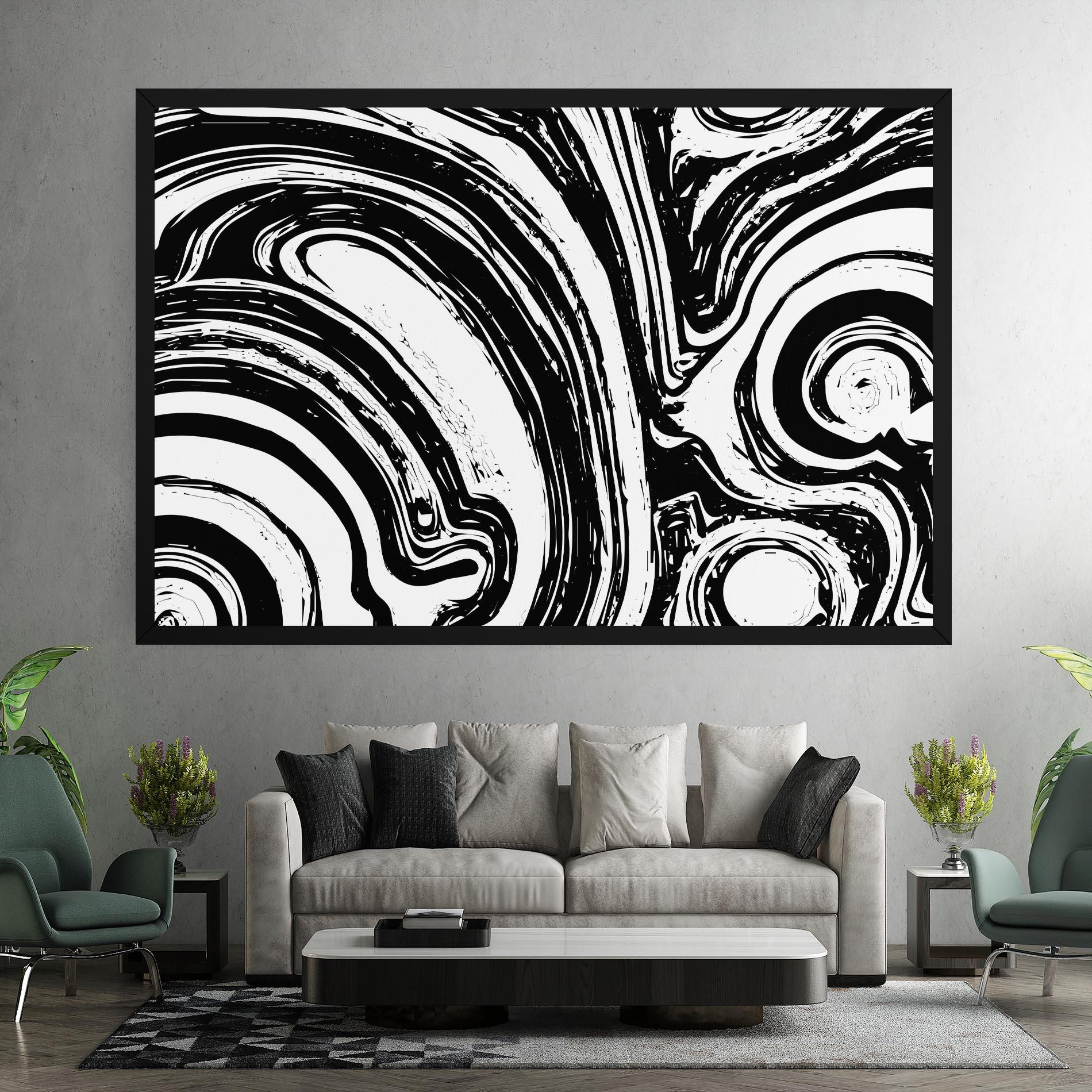 Leinwandbild Black Liquid White mockup 7