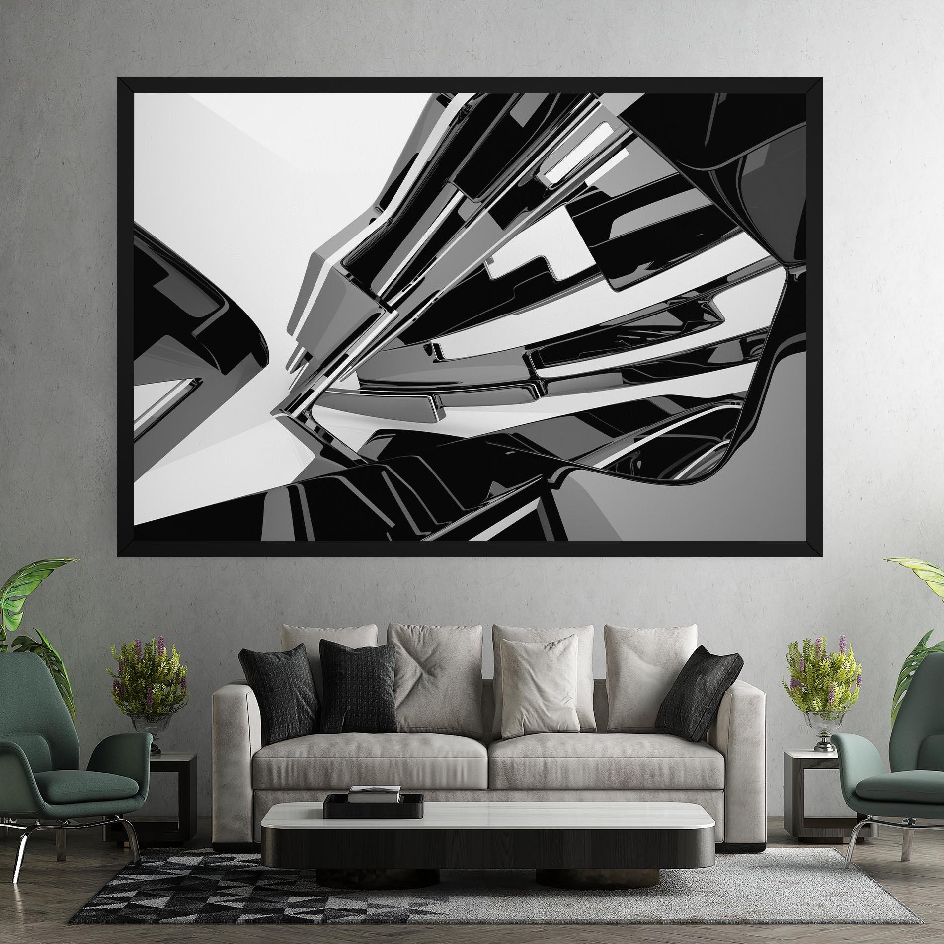 Leinwandbild Black Sculpture mockup 7