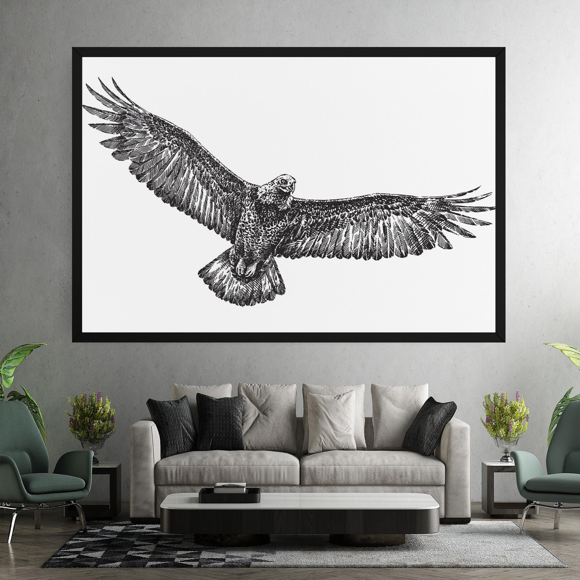 Leinwandbild Eagle Art Line mockup 7