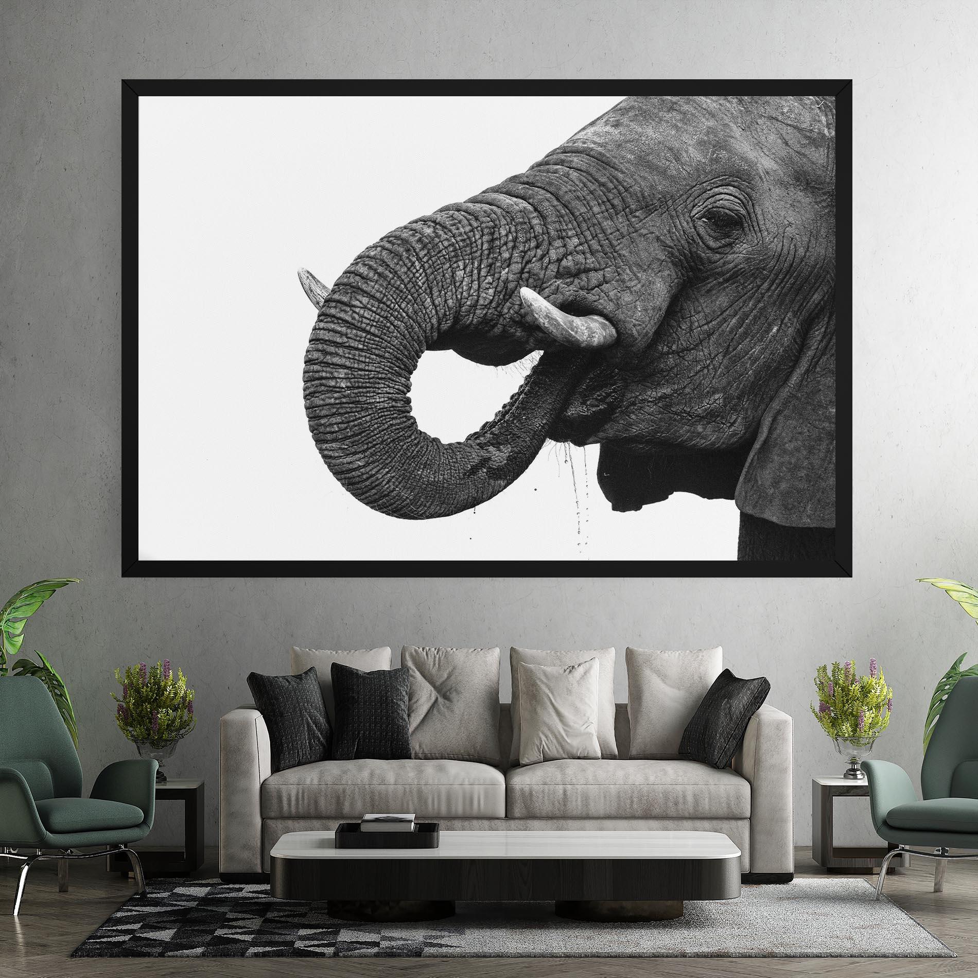 Leinwandbild Elephant Drinking mockup 7