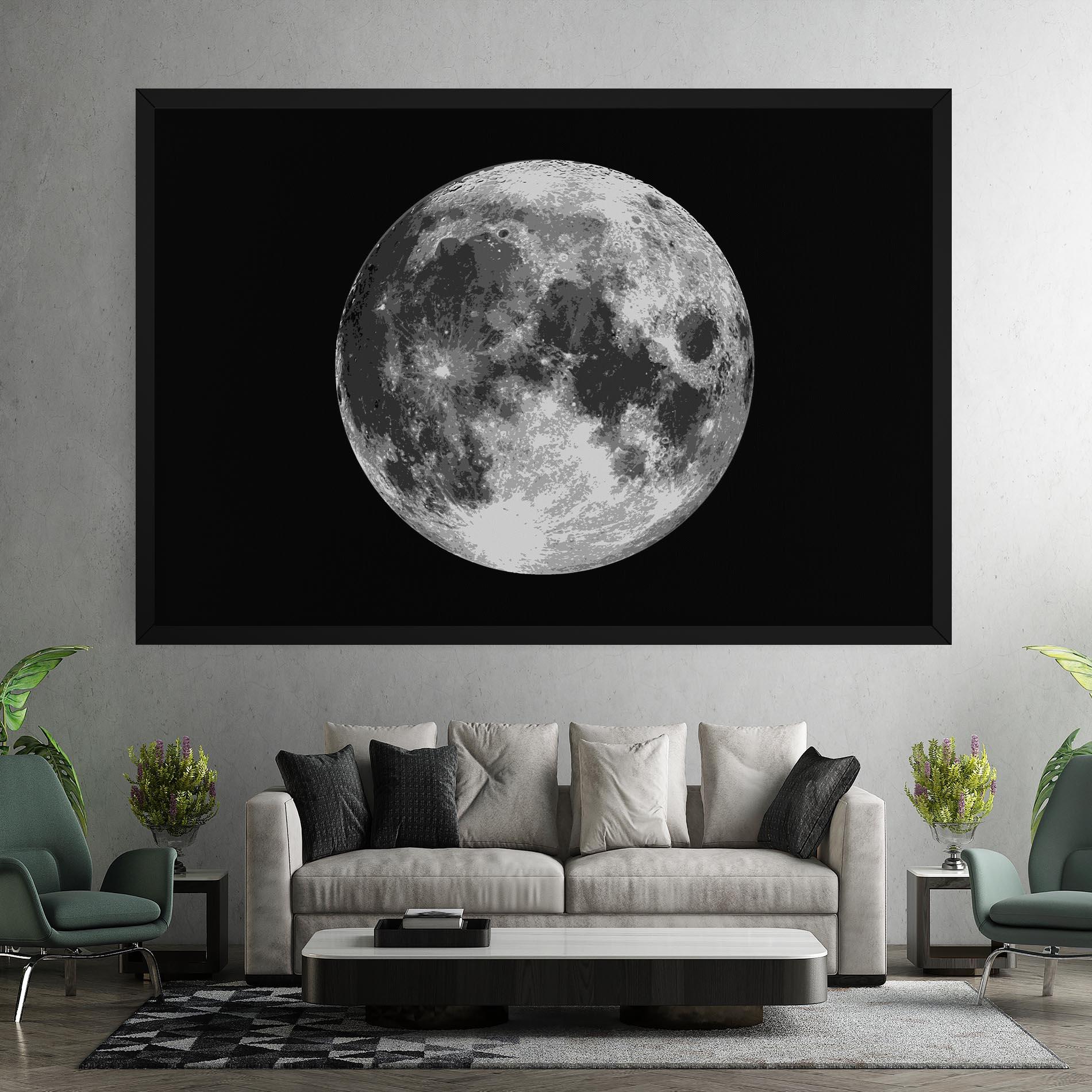 Leinwandbild Grey Shiny Moon mockup 7