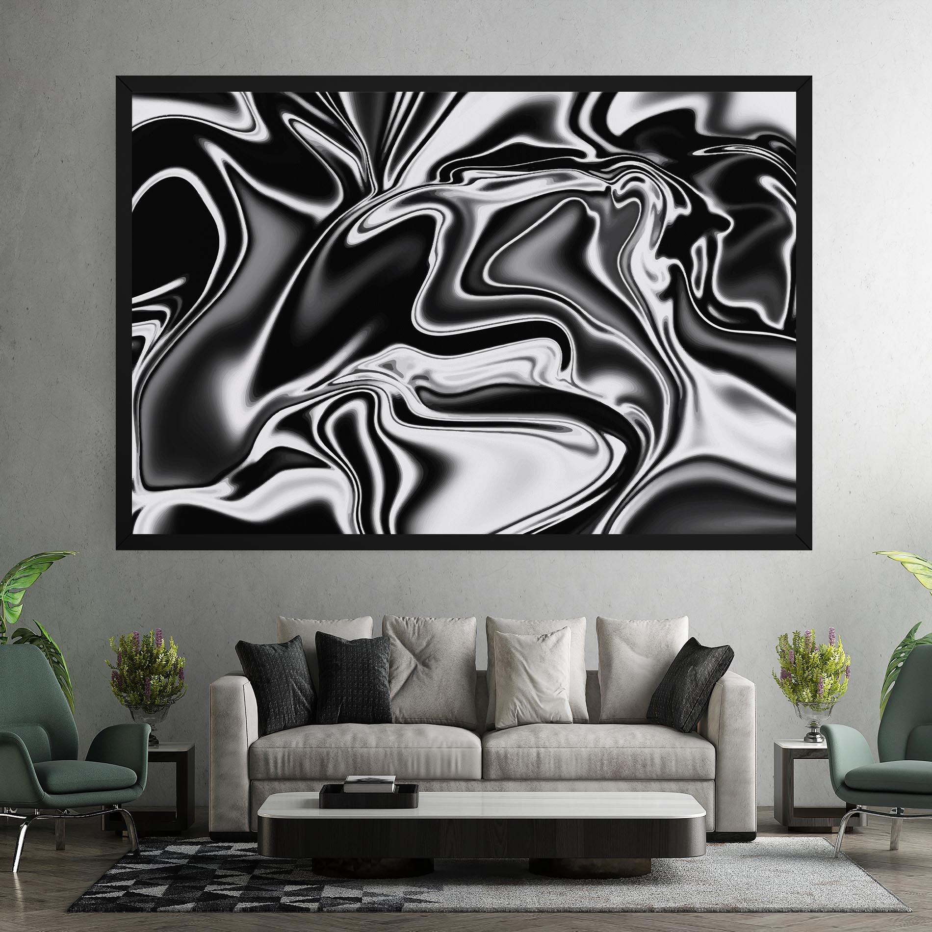 Leinwandbild Silver Black Art mockup 7
