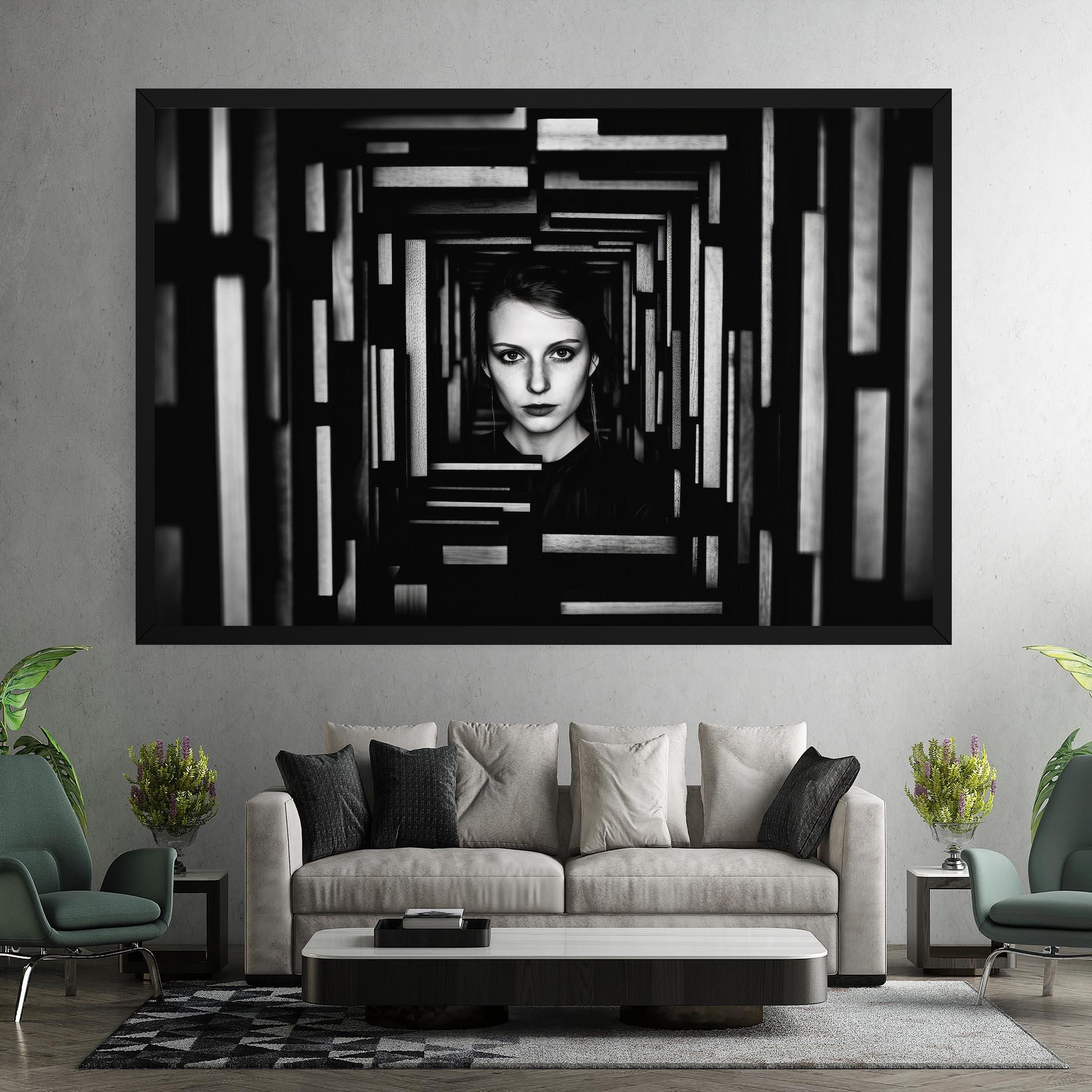 Leinwandbild Tunnel Woman mockup 7