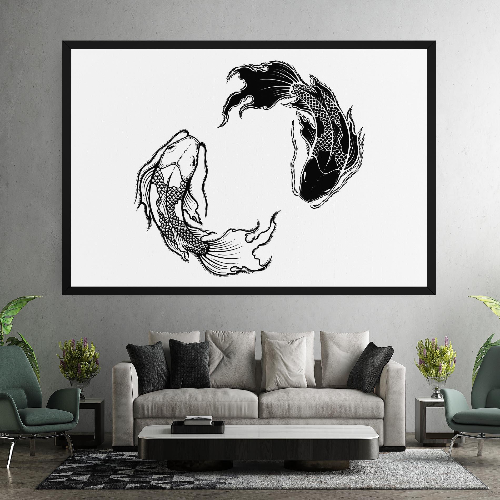 Leinwandbild Yin Yang Koi mockup 7