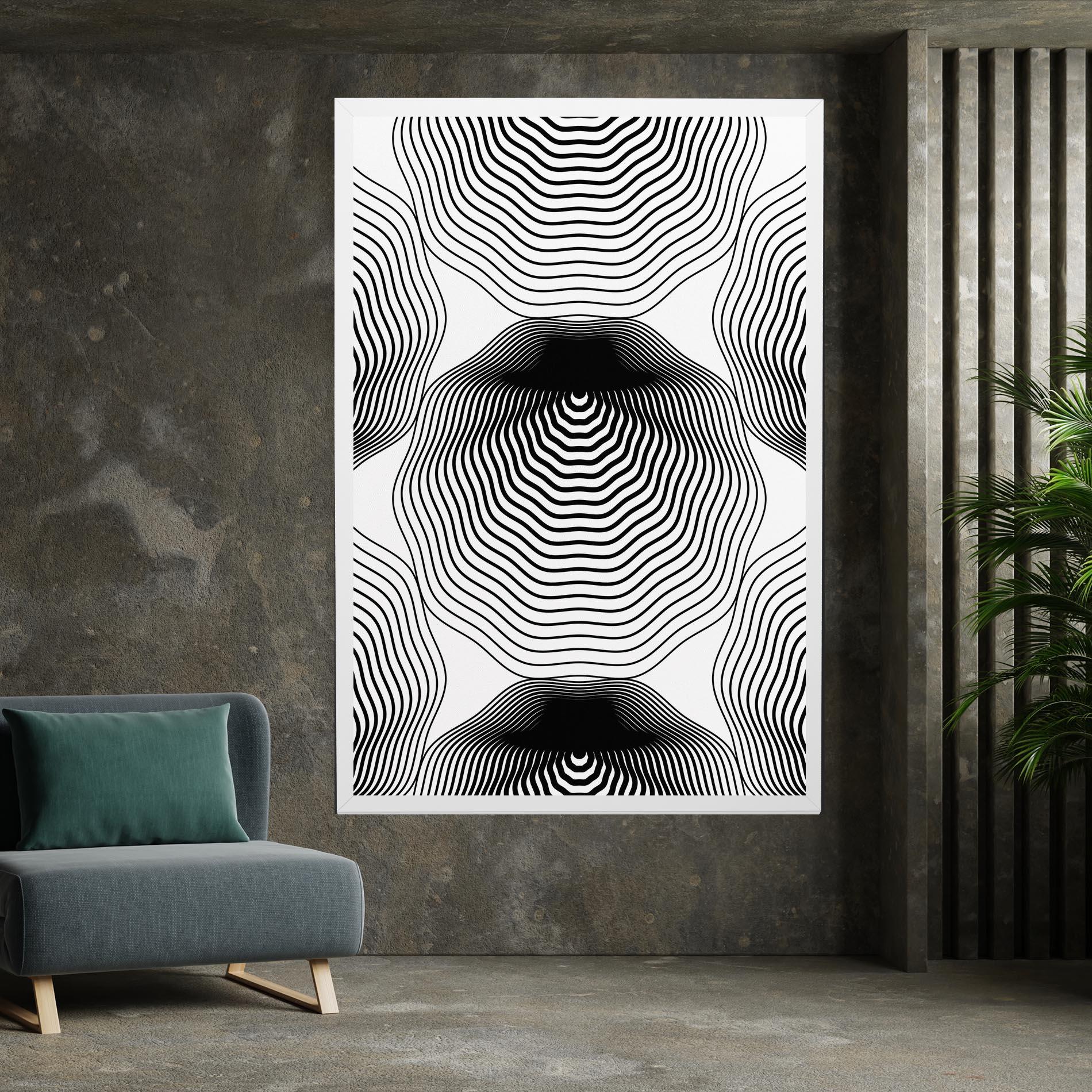 Leinwandbild Black Line Art mockup 7